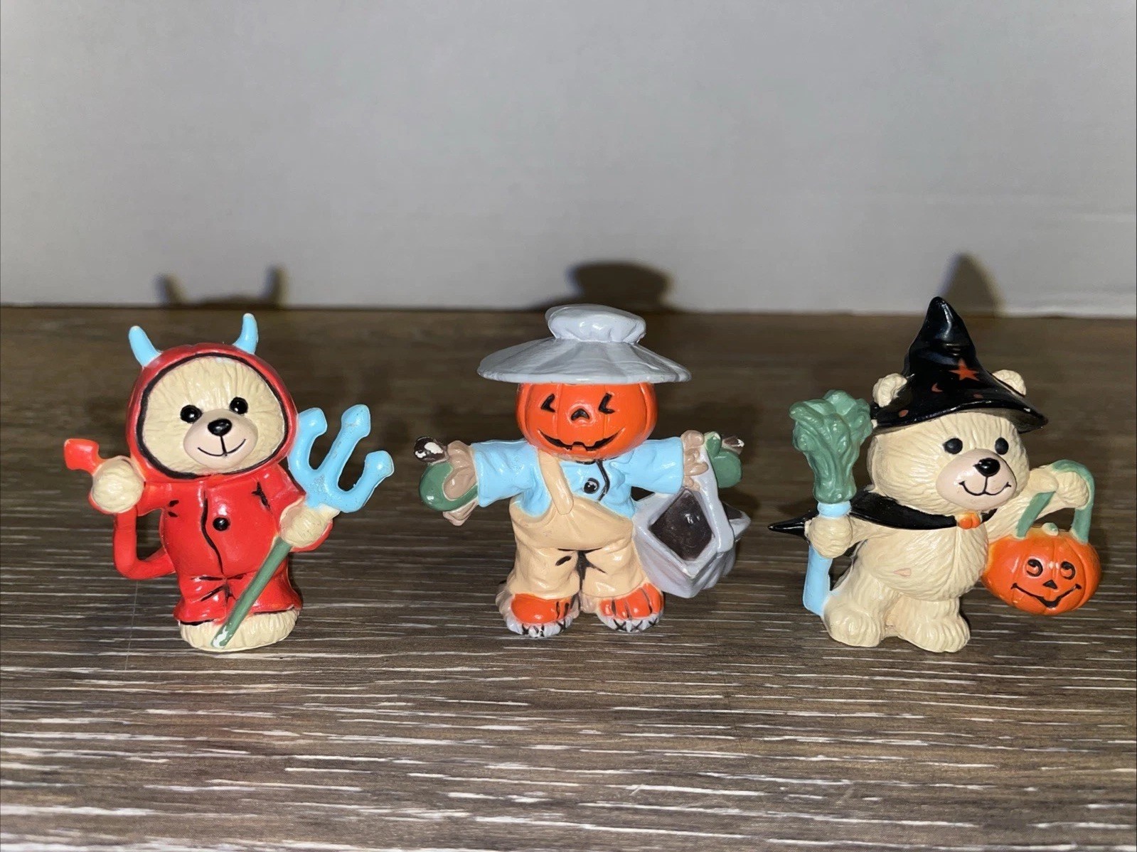 Vintage Enesco Halloween Miniature Figures Lot Of 3