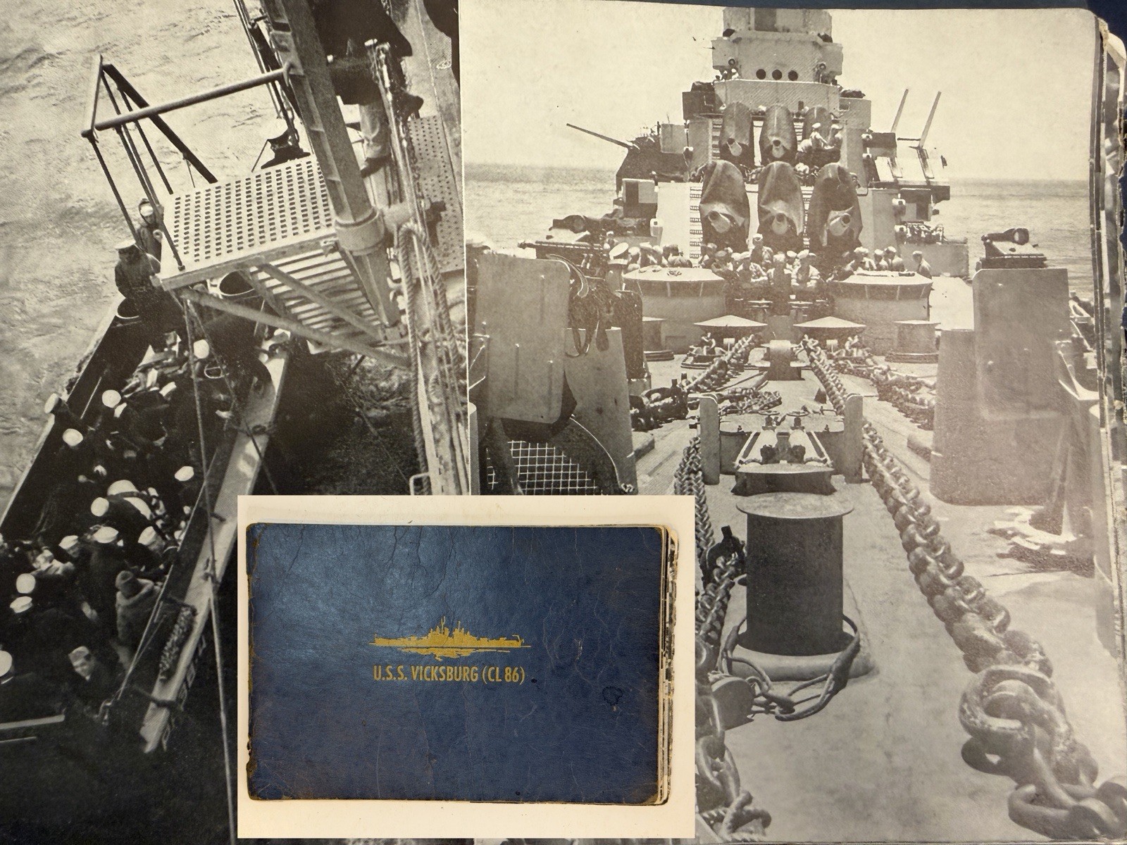 USS Vicksburg CL-86 WWII Cruise Book 1946 Original Iwo Jima Okinawa