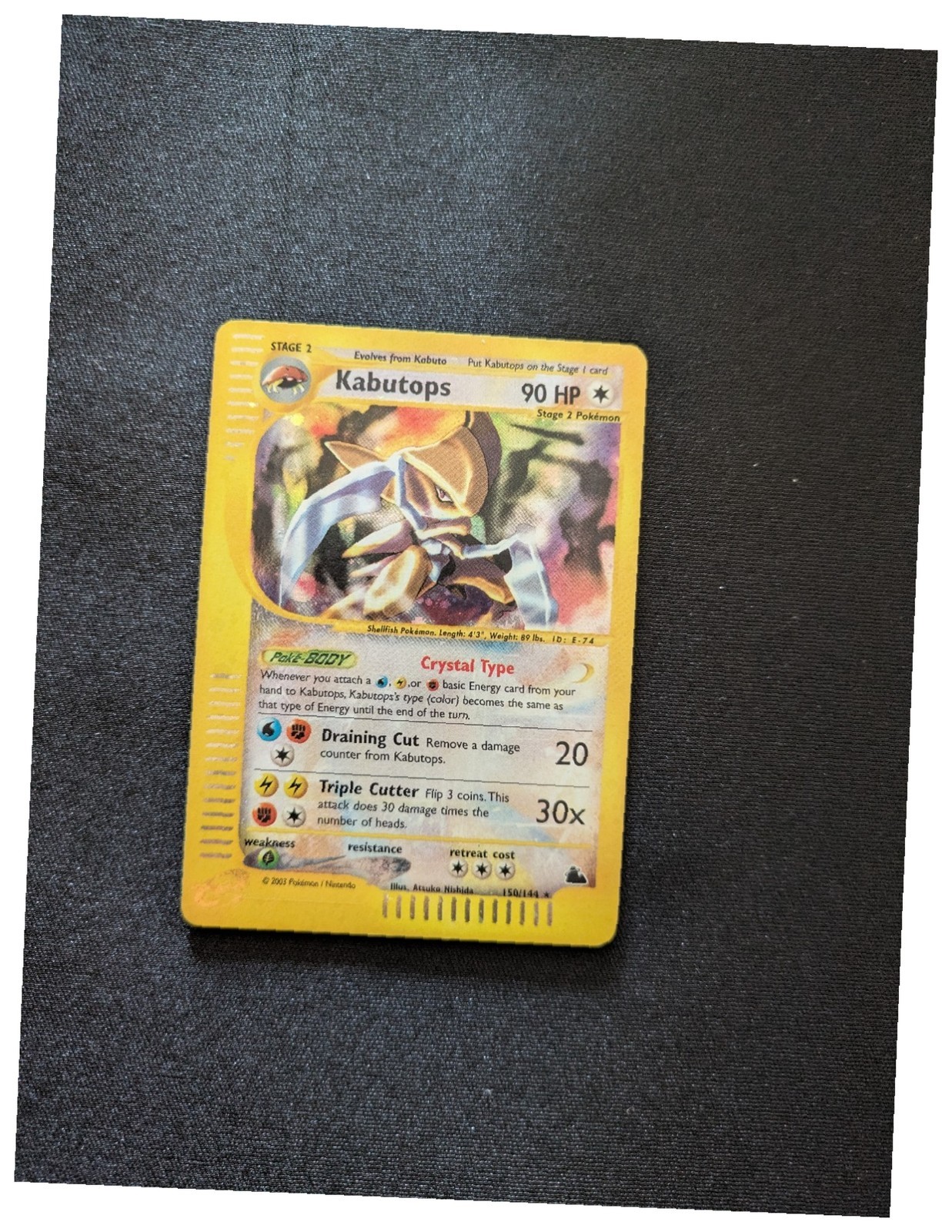 2003 Pokemon Skyridge Crystal Kabutops 150/144 Holo English WOTC
