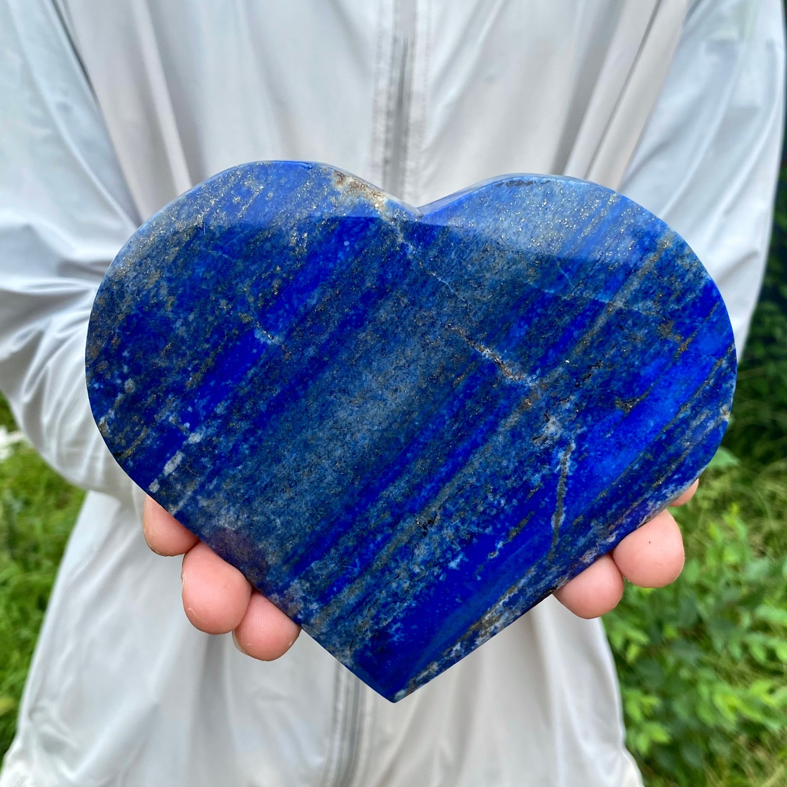 1.66LB Natural Lapis Lazuli Heart Crystal Energy Healing Wealth Attraction Medit