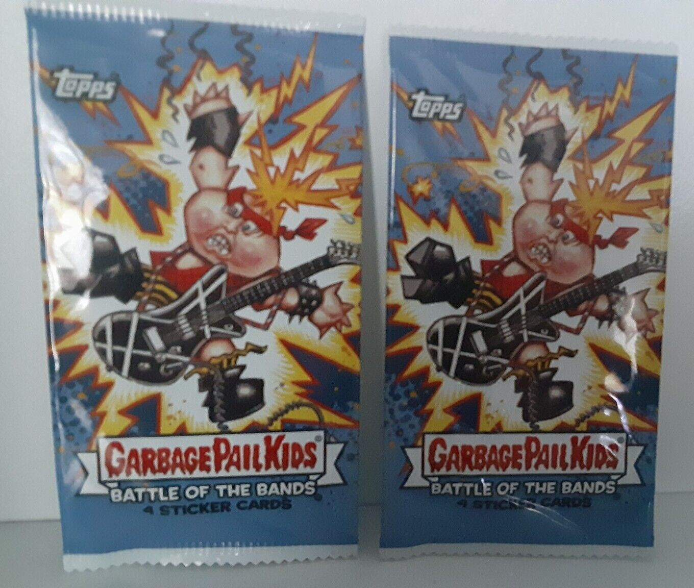 2-pack lot 2017 Garbage Pail Kids BATTLE OF THE BANDS 4 cards per pack