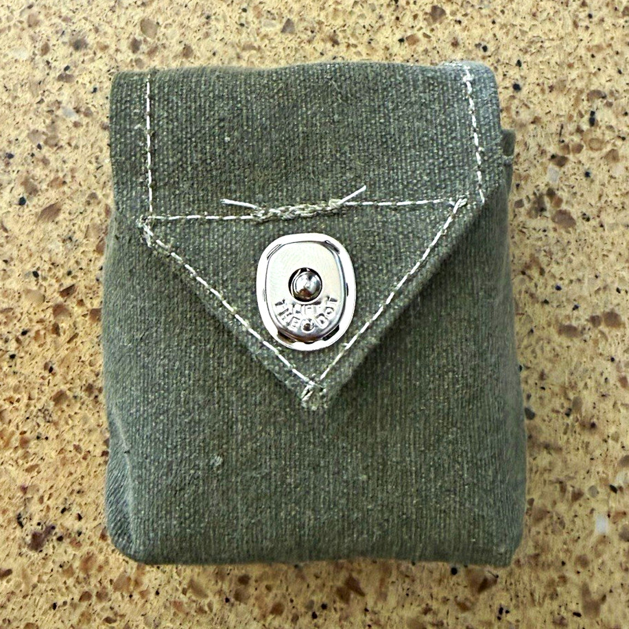 WWII/ WW2 OD Green Olive Drab Canvas Military Rigger Pouch w/ Snap Closure