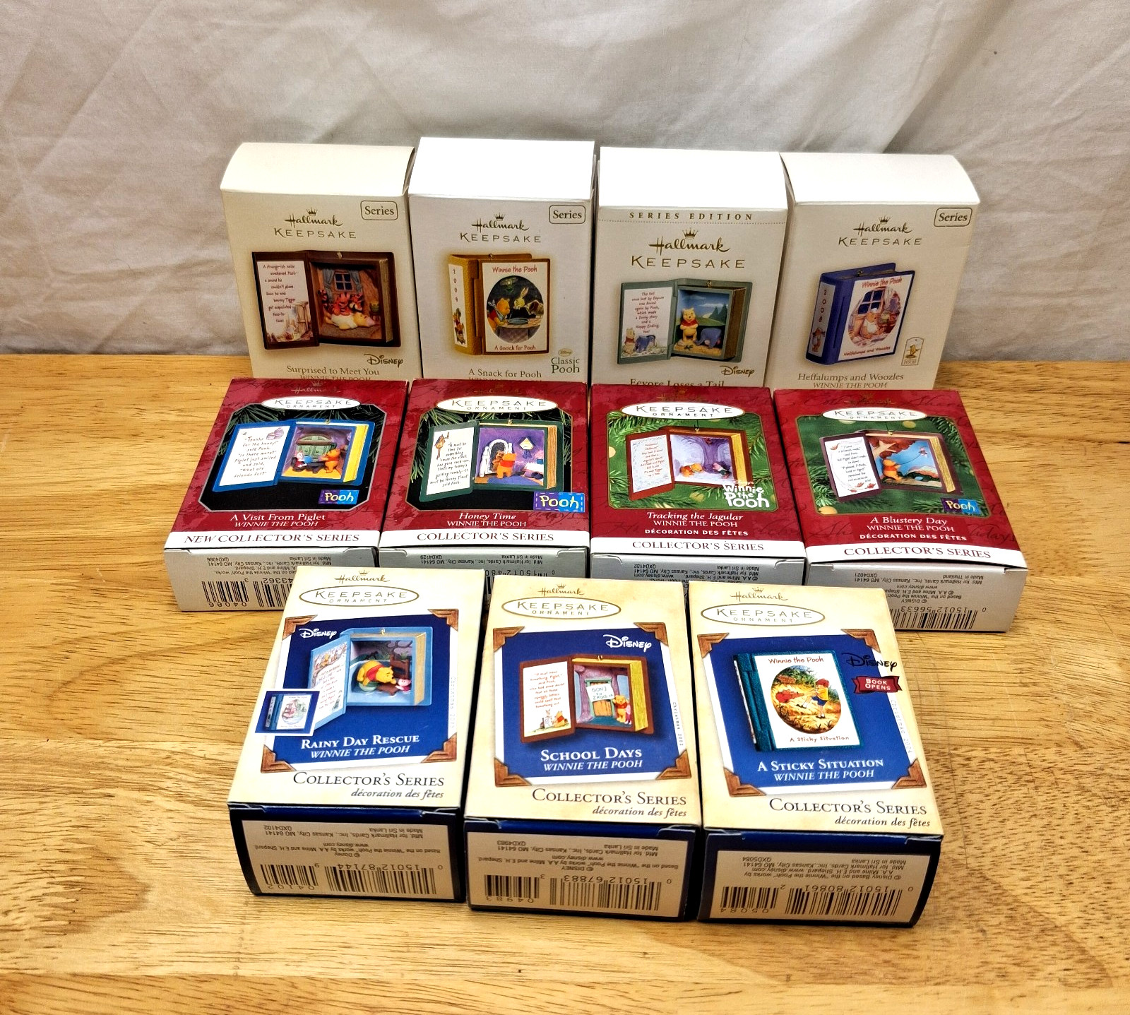 Lot Of 11 Hallmark Winnie The Pooh Book Ornaments 1-5, 7-12