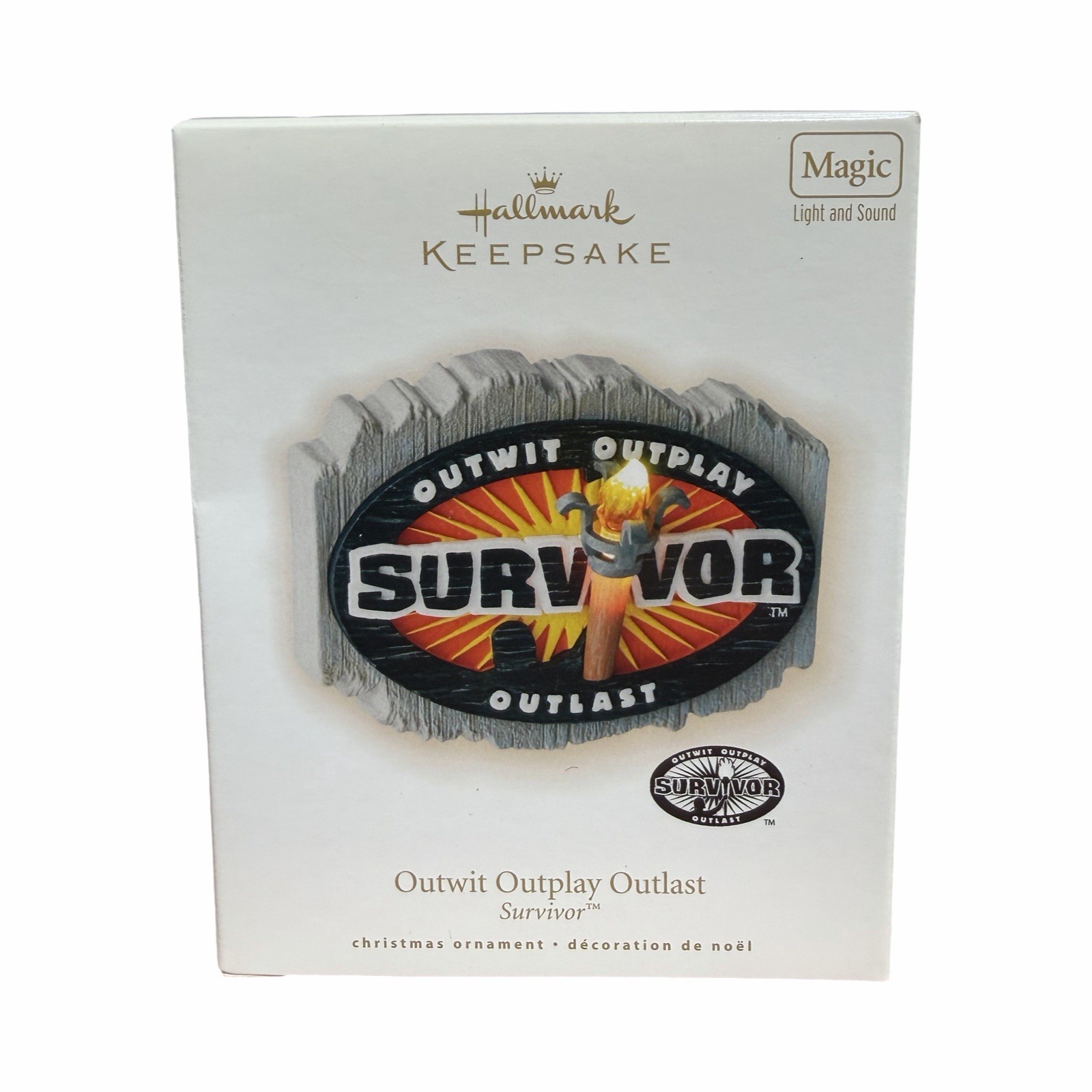 2009 Hallmark Keepsake Outwit Outplay Outlast Survivor Ornament - RARE - TV Show