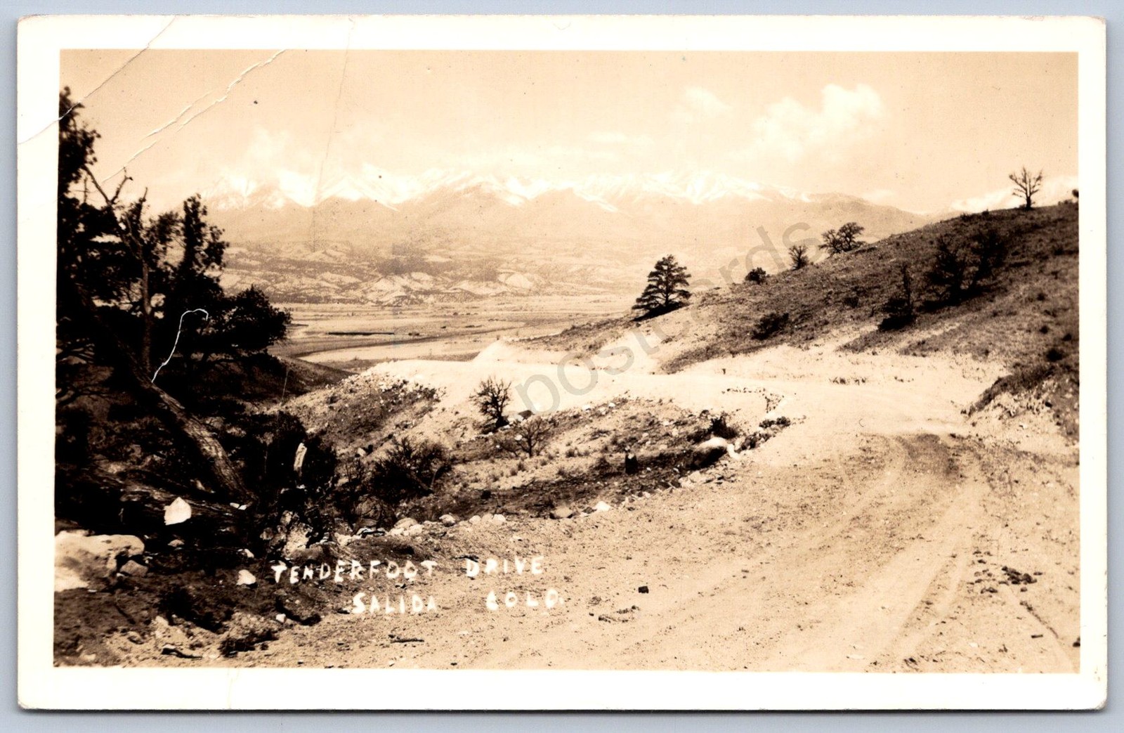 K38/ Salida Colorado RPPC Postcard c1930s Tenderfoot Drive Mountains 496