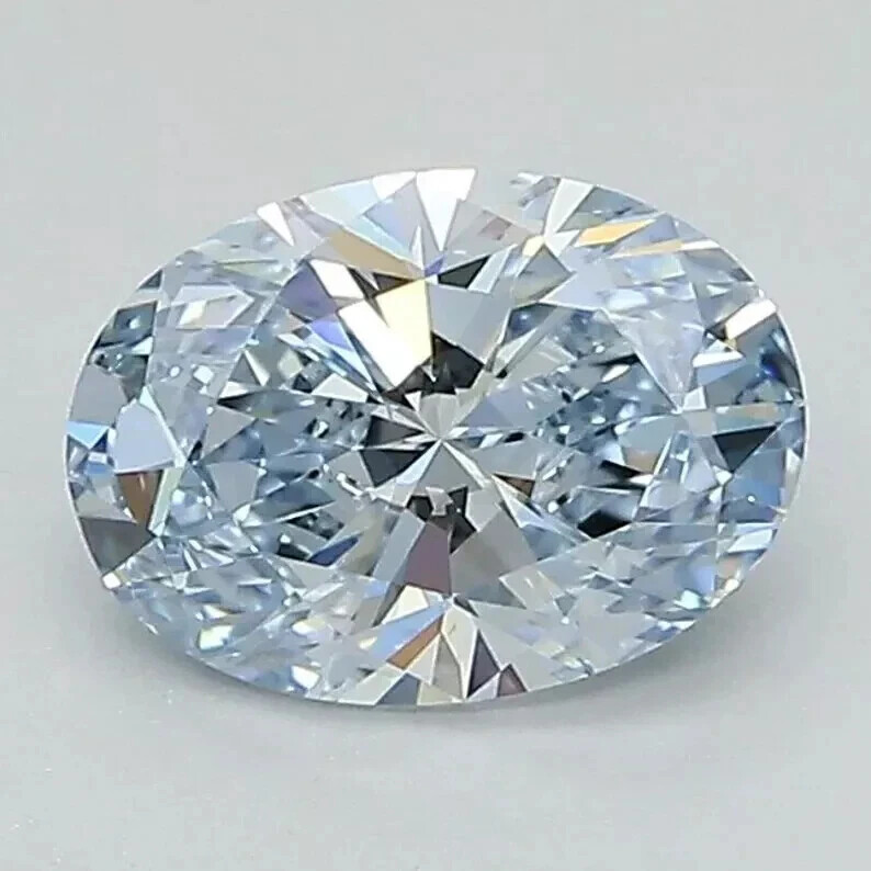 4 Ct Certified Natural Oval Cut Blue Diamond D Grade VVS1 + 1 Free Gift