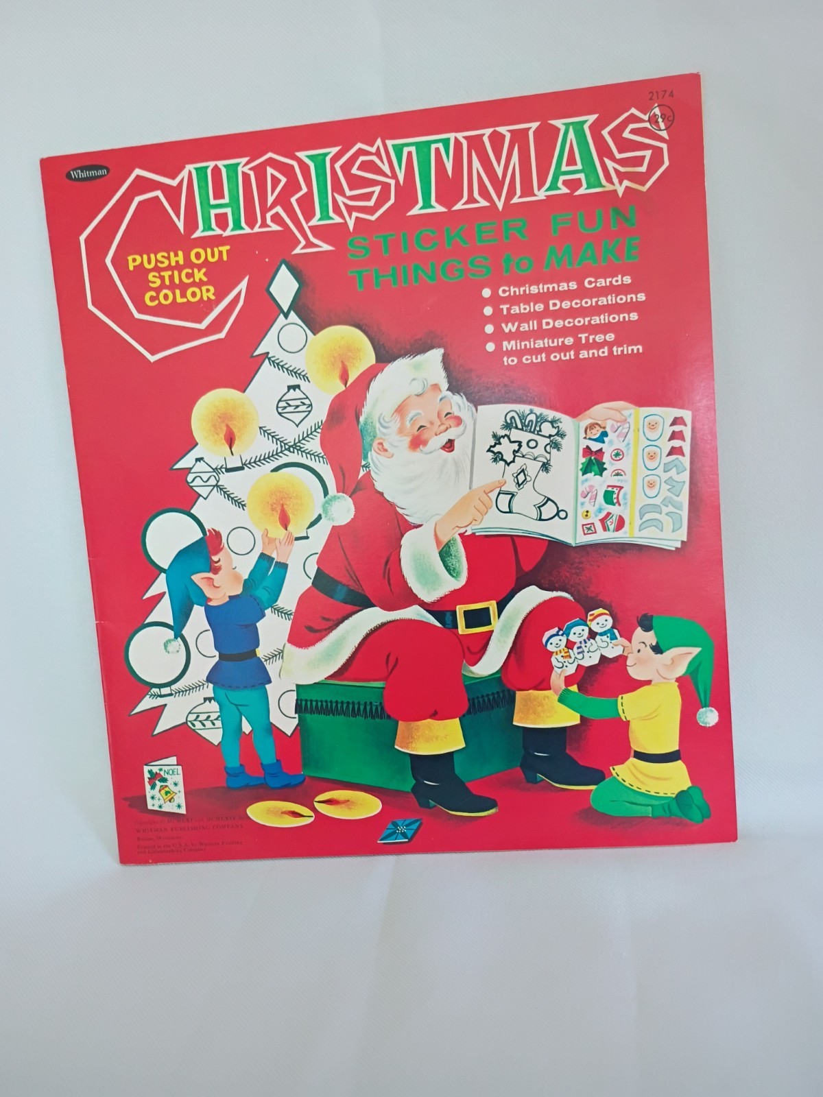 Vintage 1958 Whitman Christmas Santa Sticker Fun NOS Unused 