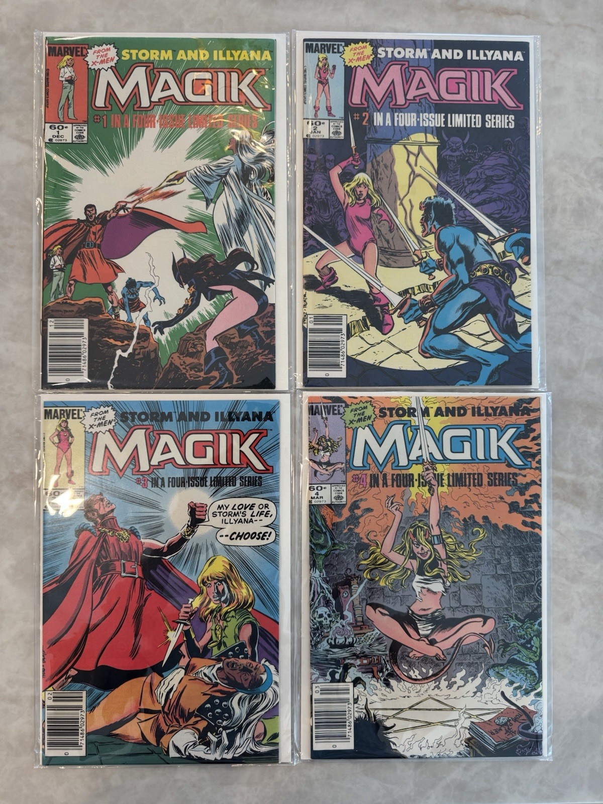 Magik Storm And Illyana #1-4 1983 MARVEL COMICS Set Limited Newsstand RARE