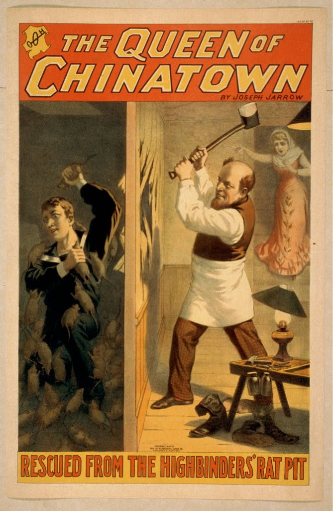 Photo:Queen of Chinatown 1899 Rescue from Highbinders Rat Pit Poster