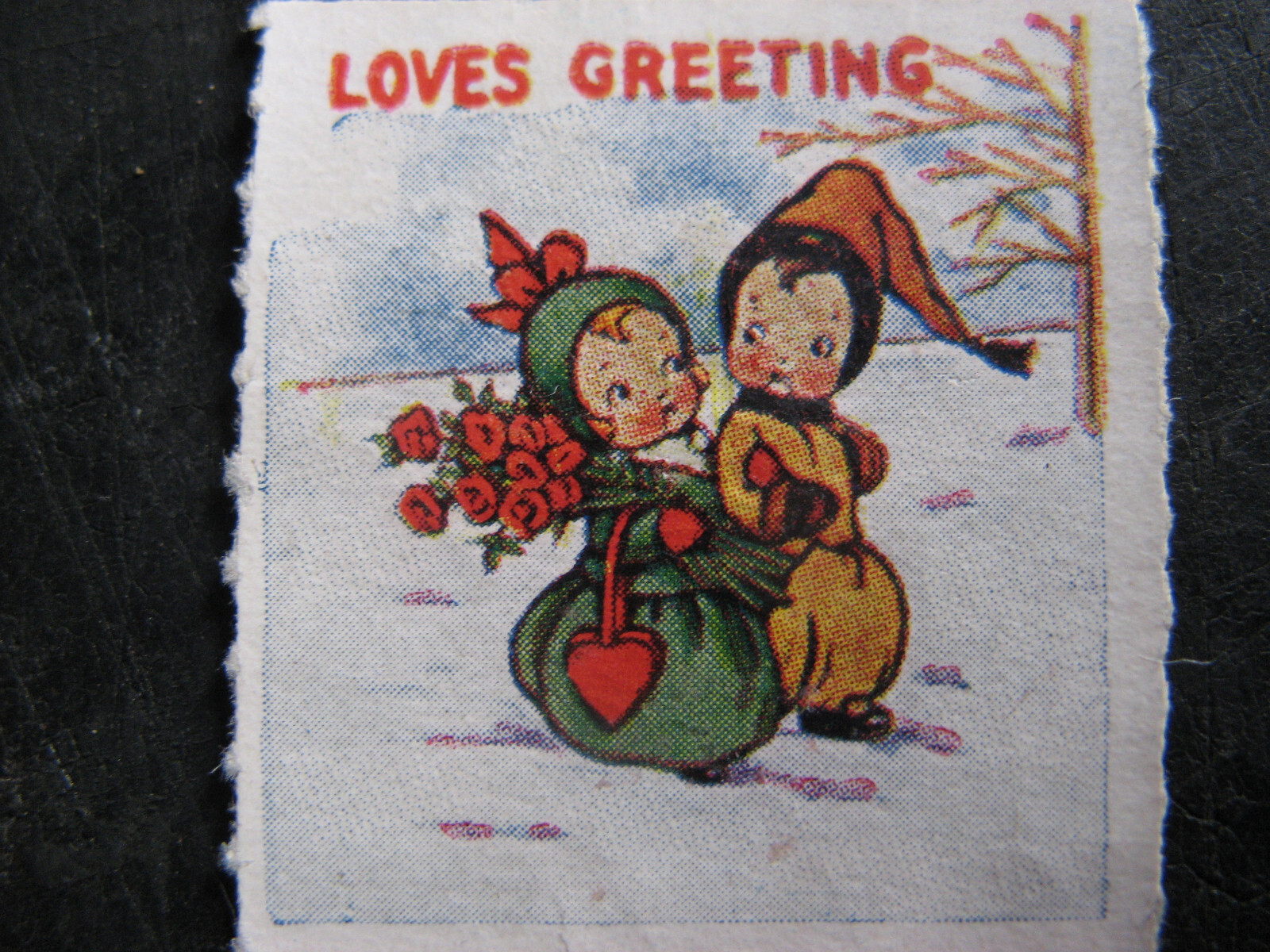c1918 GRACE DRAYTON CHRISTMAS \'CINDERELLA\' STAMP Campbells Kids Artist OLD RARE