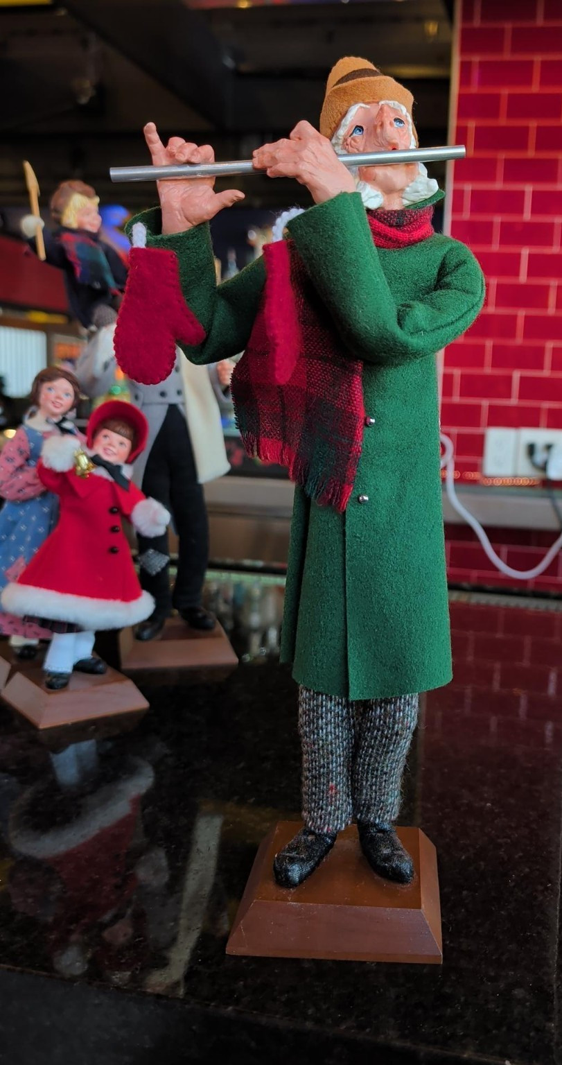 SIMPICH CHRISTMAS CAROLER FLUTE MAN CHARACTER  DOLL