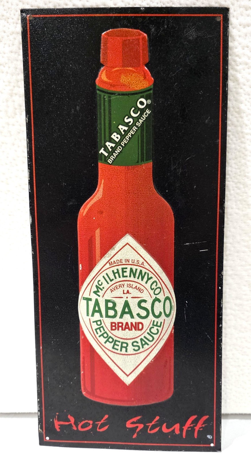 VTG 1998 Tabasco Hot Pepper Sauce Advertising Tin Metal Sign 17
