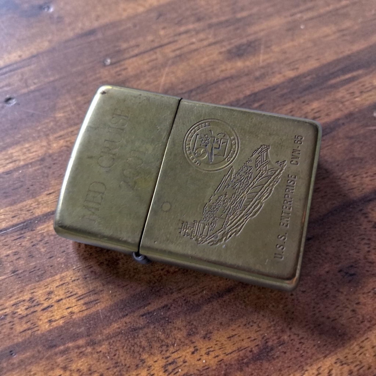 Vintage US Navy Zippo Lighter Brass Operation Enduring Freedom U.S.A Military 