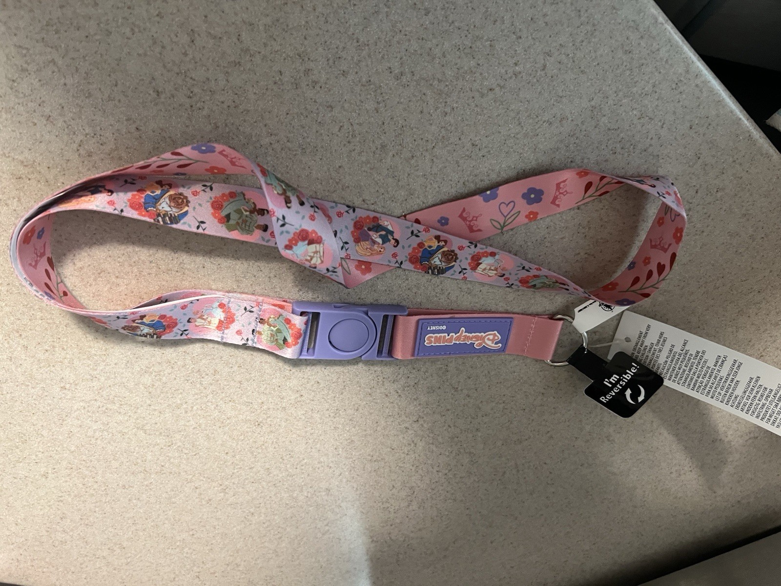 2025 Disney Parks NEW Princess Couples Reversible Lanyard NEW WITH TAGS
