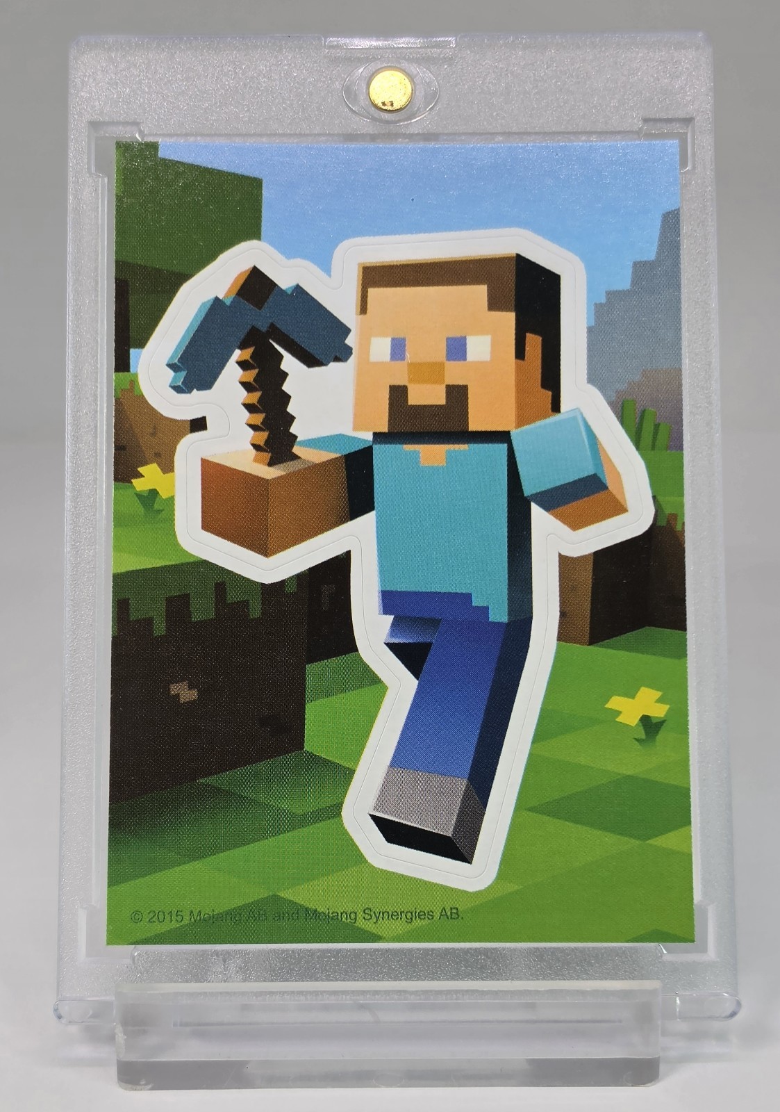 RARE 2015 MINECRAFT ROOKIE STEVE ROOKIE COLLECTABLE STICKER FIRST EVER CARD RC