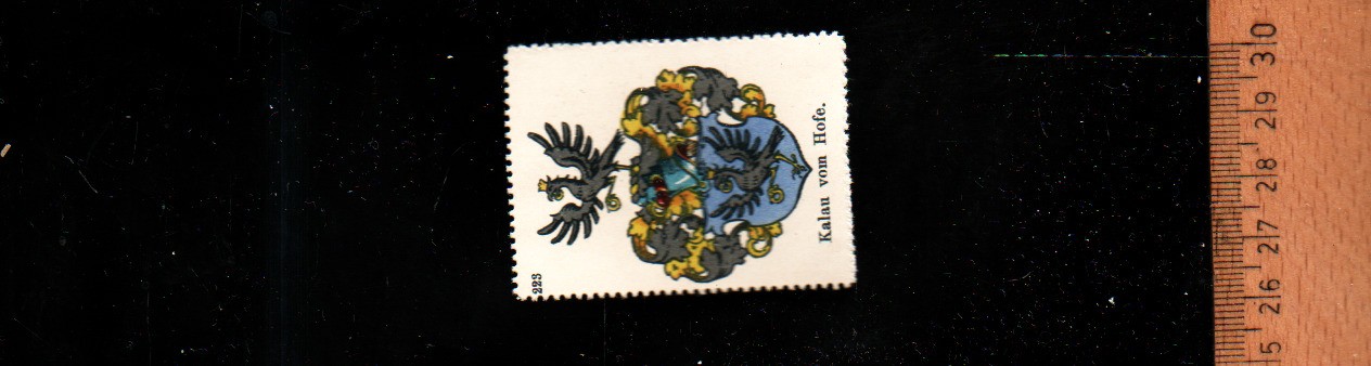 (sia5287) Kalau vom Hofe Coat of Arms Heraldry Seal Brand Vignette No Gum