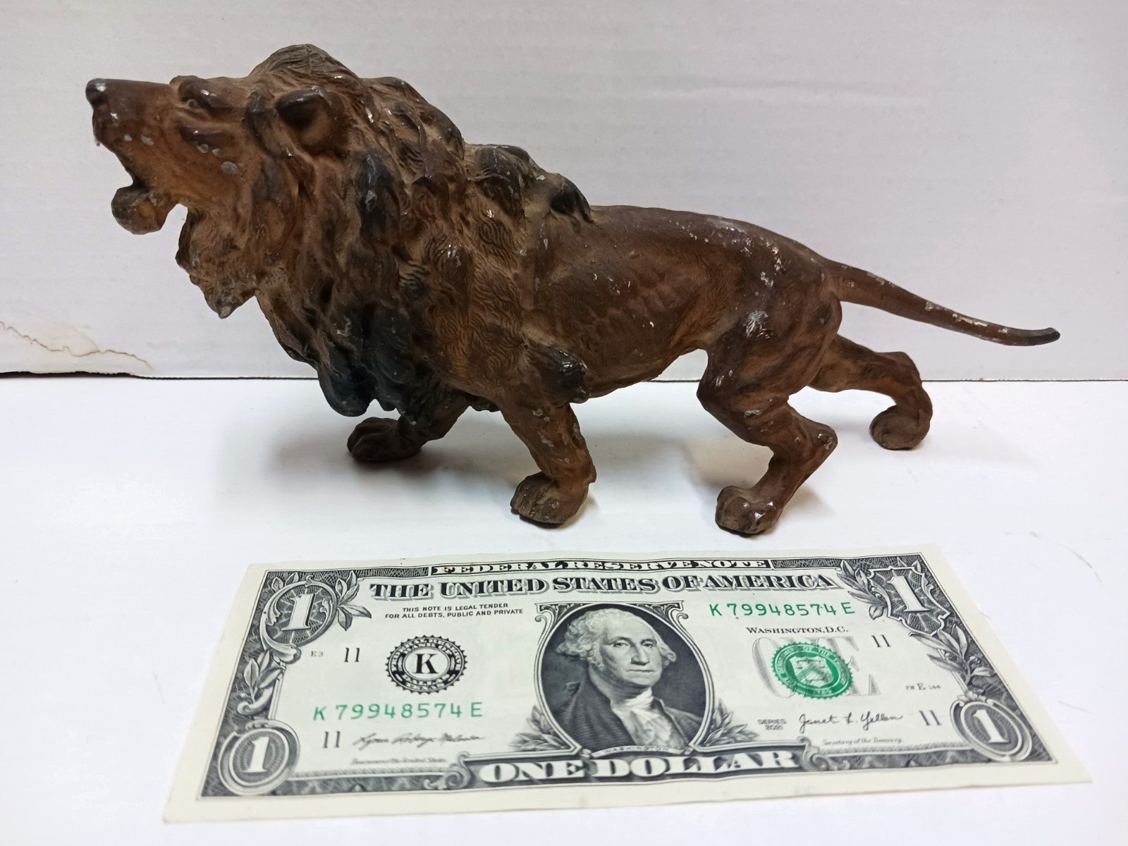 Antique Leaded Tin Lion Figure Germany