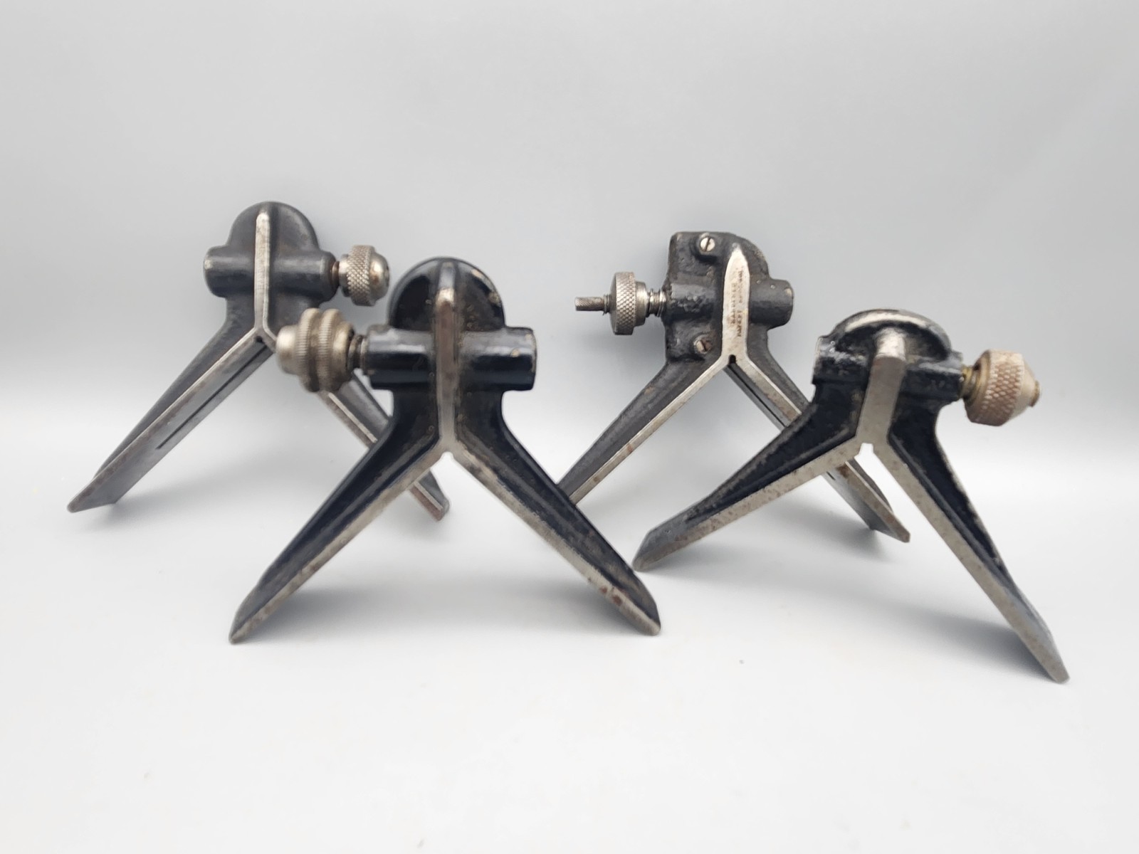 4 Vintage Combination Square Center Head  Machinist Tool ~Mixed Sizes 