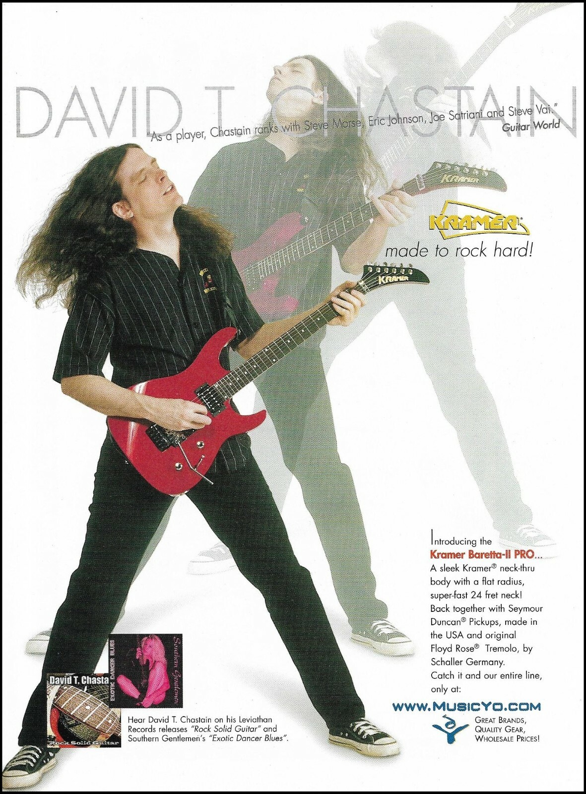 David T. Chastain 2001 Kramer Baretta-II Pro electric guitar advertisement print