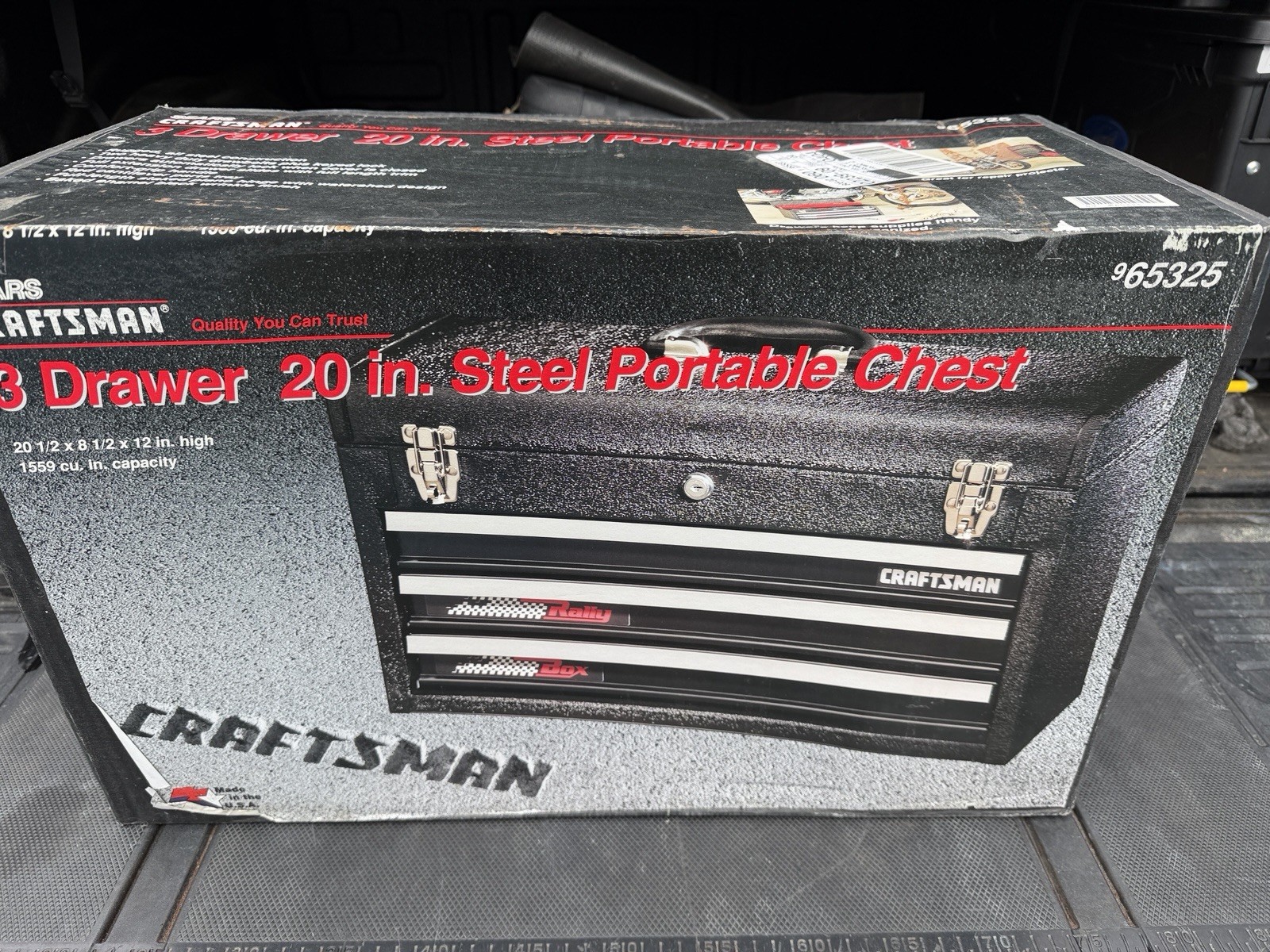 Iconic Sears Craftsman USA NOS Rare 3 Drawer Rally Blk Tool Chest Portable 65325