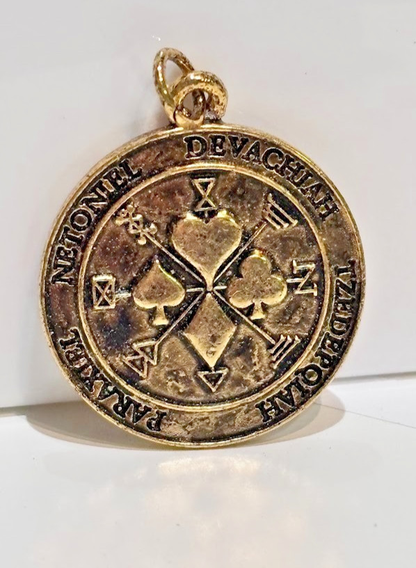 Vintage First Pentacle of Jupiter Talisman Pendant Signed I.R. Kabbalah Amulet