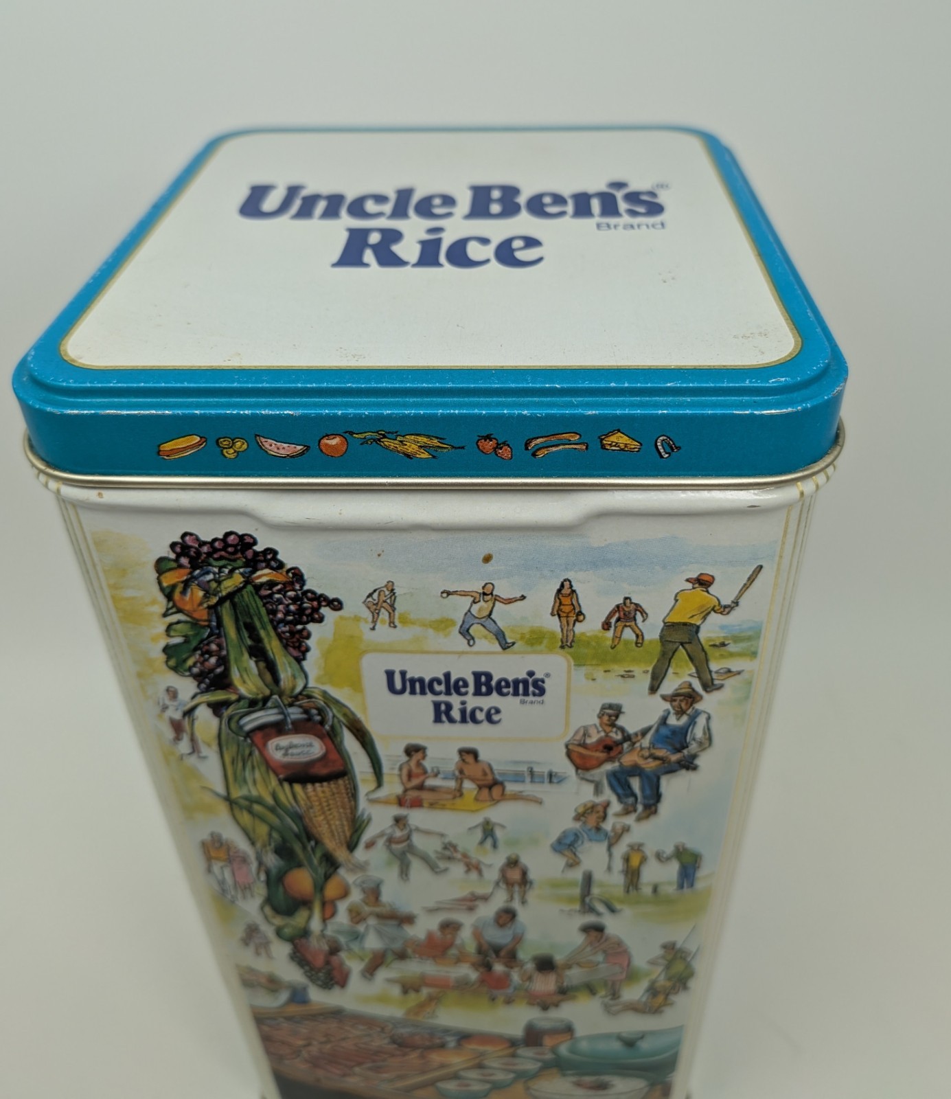 Vintage Uncle Ben's Rice Tin 1987 USA & Mexico Fiesta Collectable Canister 