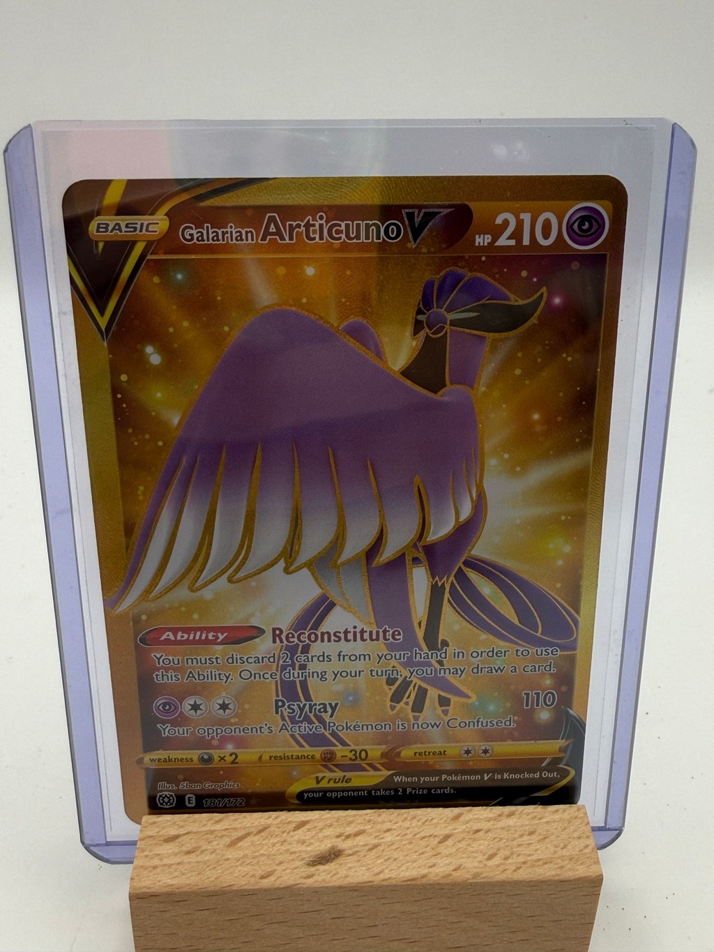 Pokémon TCG Galarian Articuno V 181/172 Gold Secret Rare Brilliant Stars NM