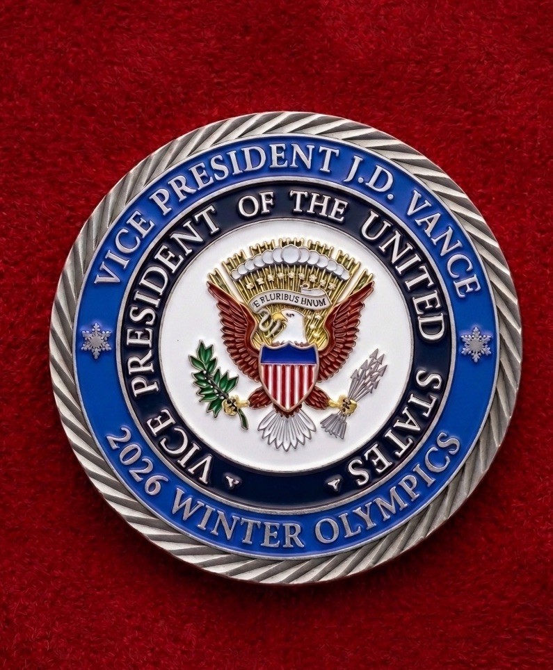 RARE Authentic Vice President JD Vance Olympics 2026 Challenge Coin Trump