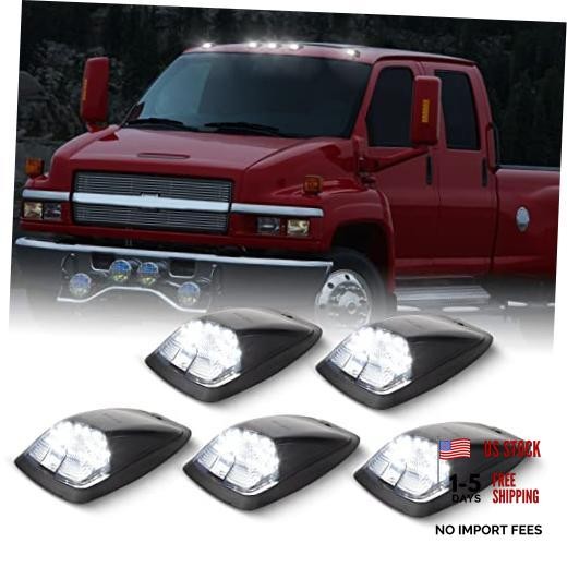 LED Cab Roof Marker Lights Top Clearance Running Lights Smoked Len White LED