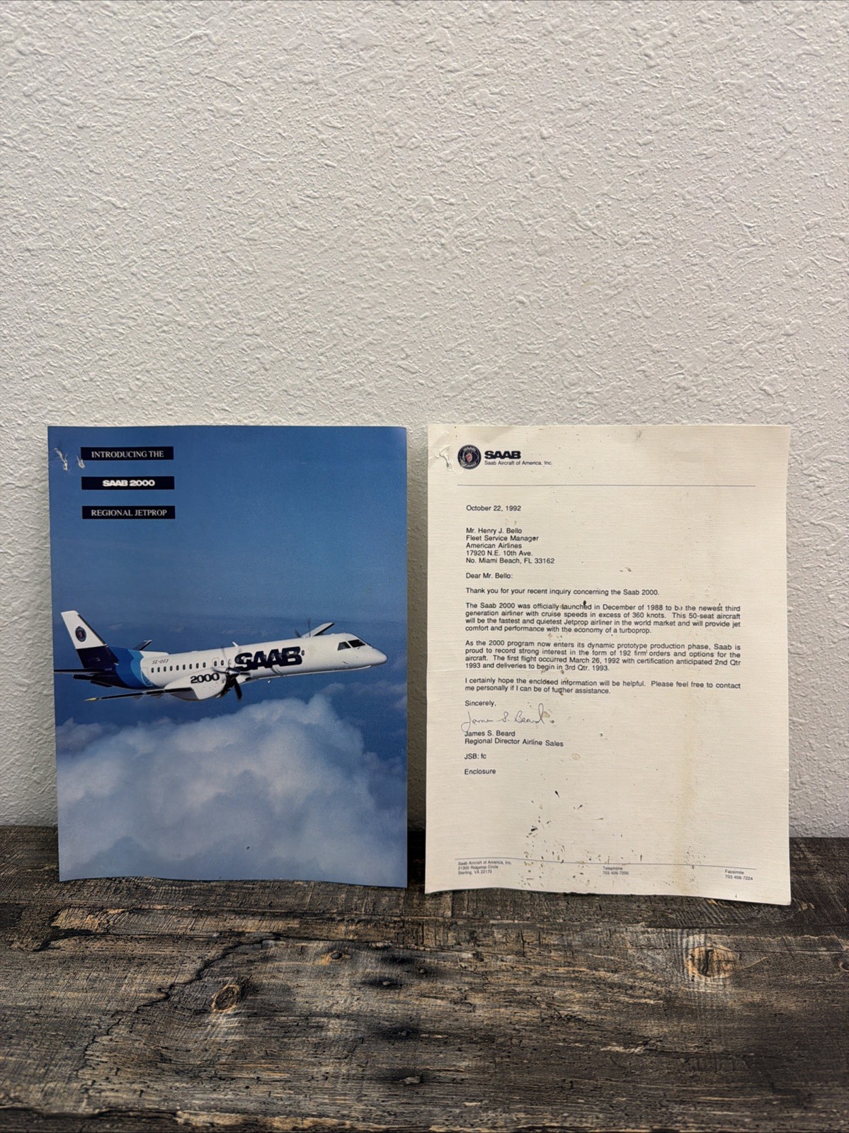 SAAB 2000 Brochure 1992 Vintage Rare 