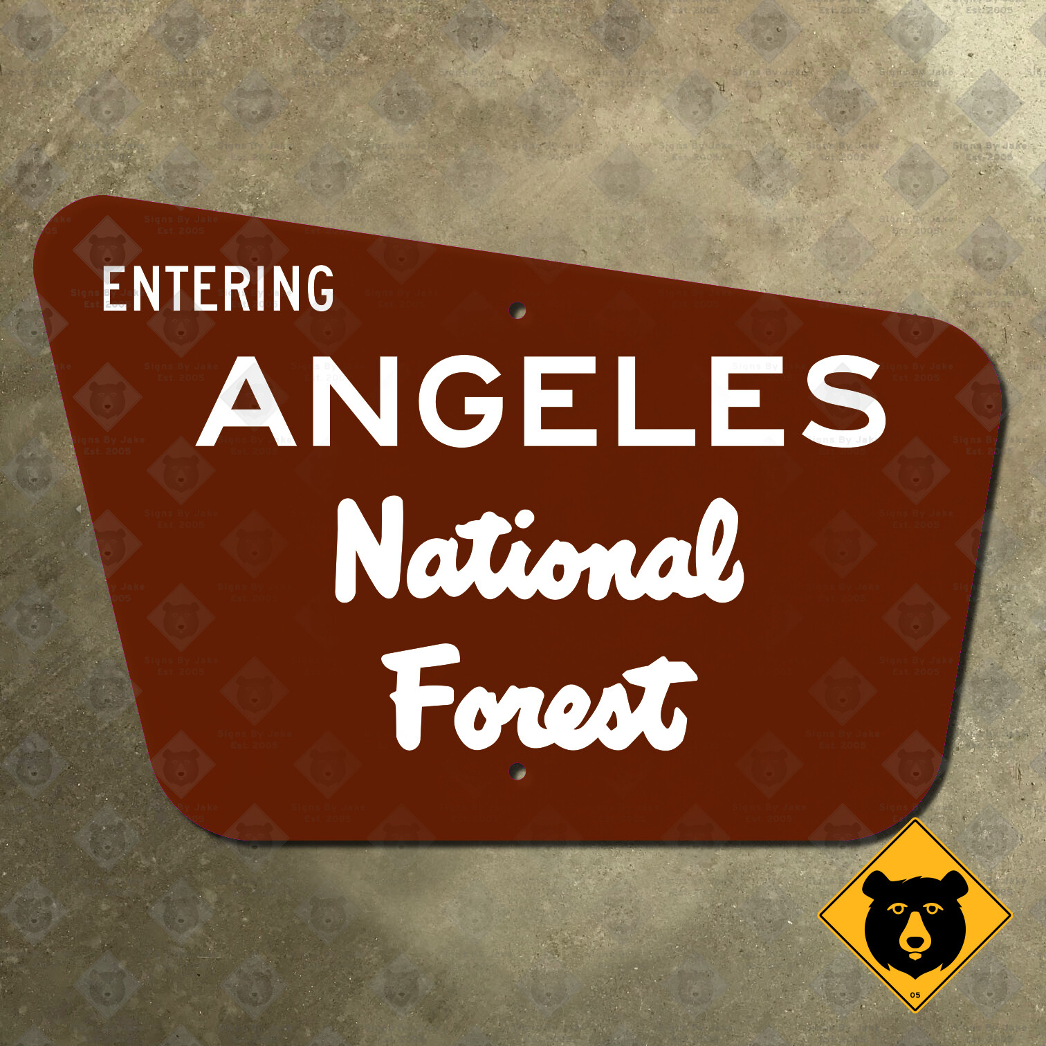 California Entering Angeles National Forest highway road sign San Gabriel 21x14