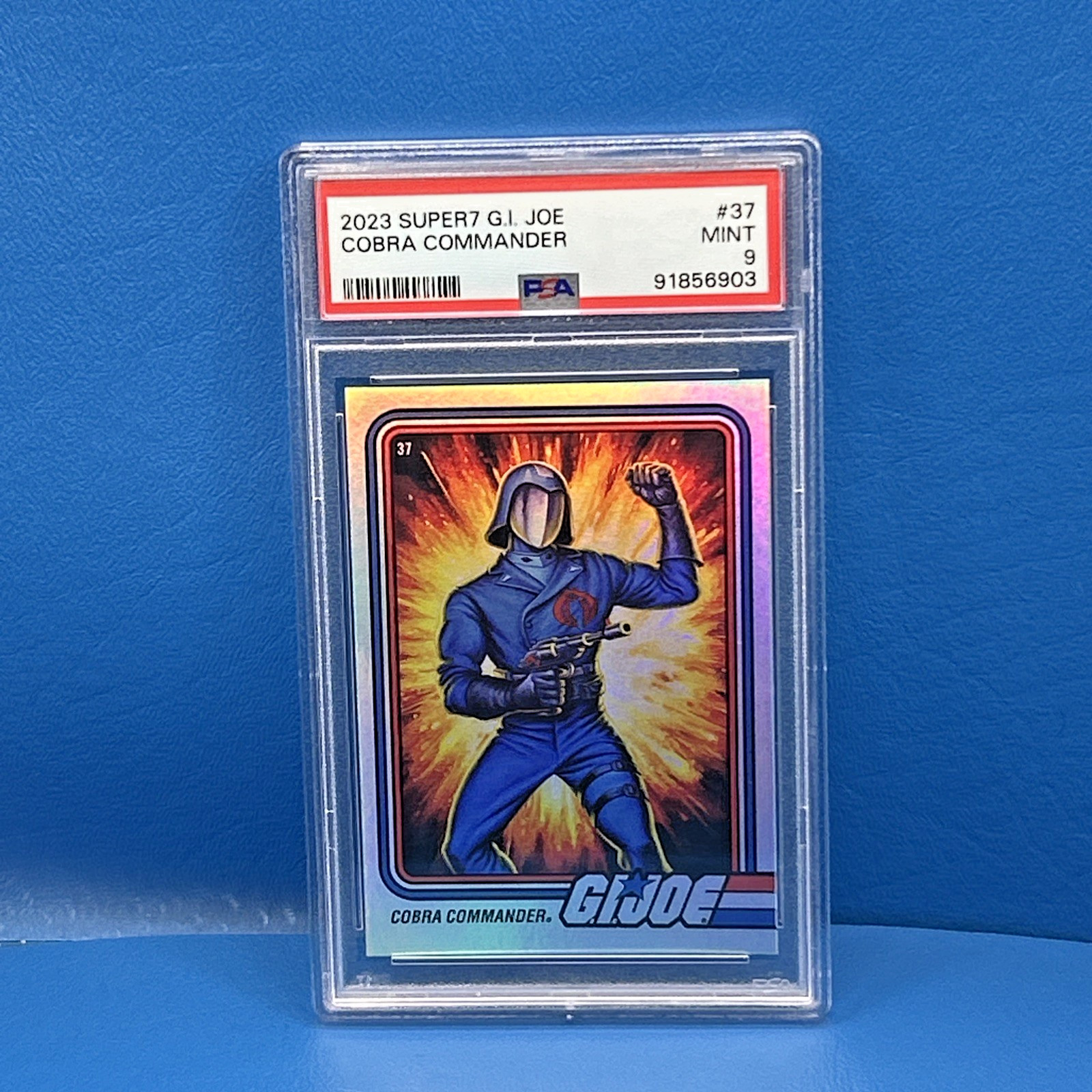 Rare PSA 9 GI JOE 2023 SDCC Super 7 MINT COBRA COMMANDER CHROME FOIL Insert Card