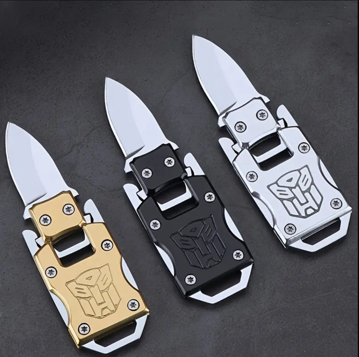 Mini portable Pocket Knife Keychain Transform Folding Blade Stainless Steel