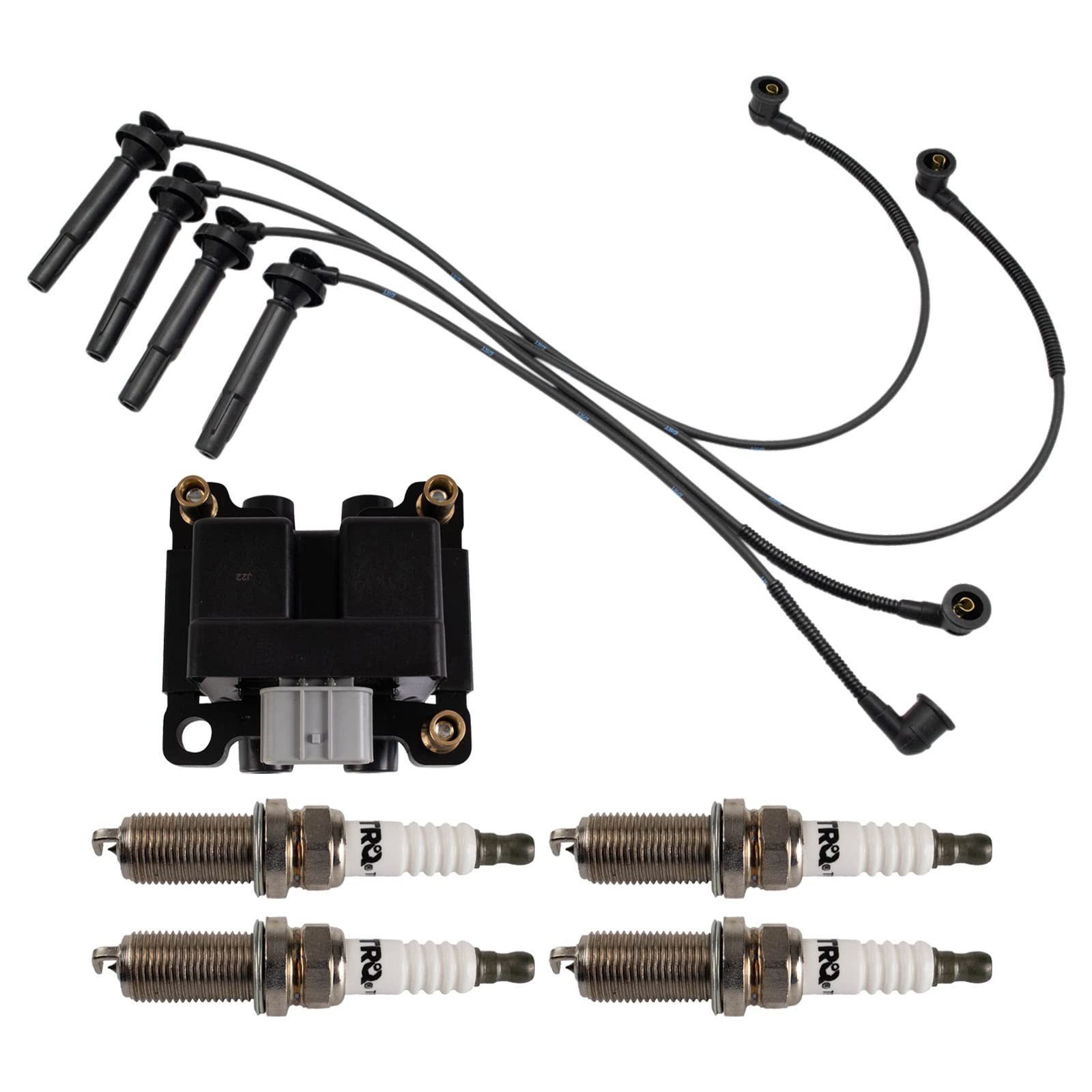 6 Piece Ignition Coil Spark Plug Wire Set Compatible with Subaru H4 25L