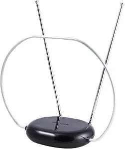 Philips Rabbit Ears Black Indoor TV Antenna, Dipole and Circular Loop