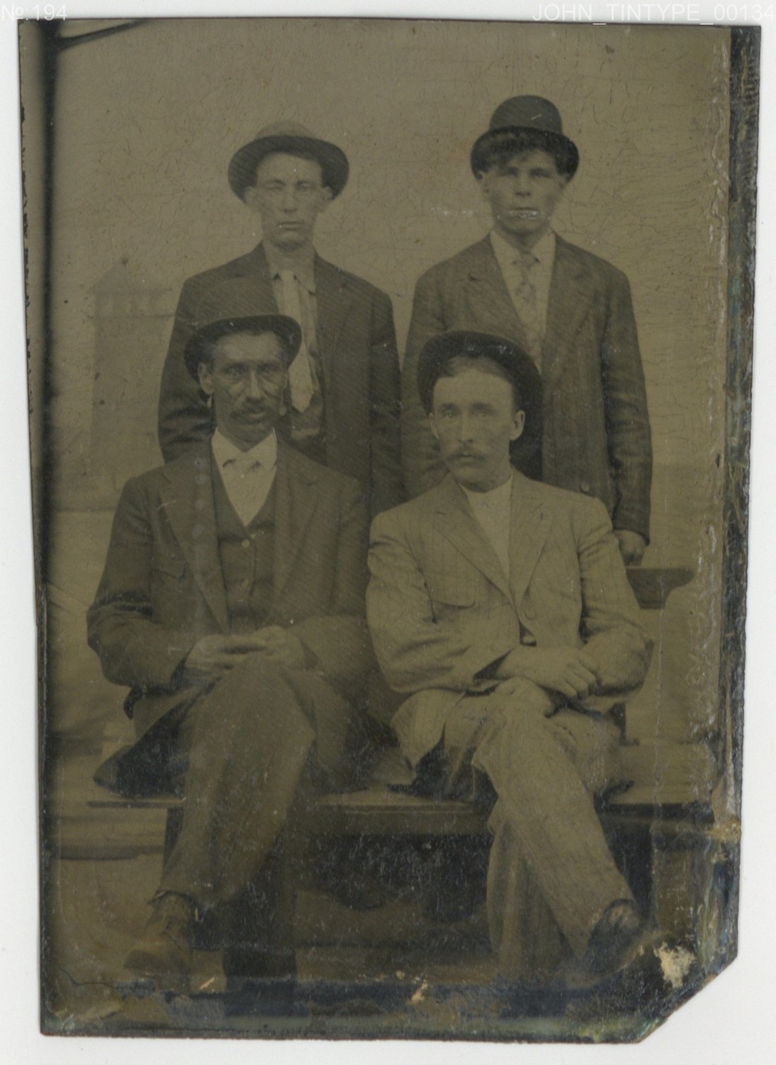 Dashing Men In Hats Portrait 1880 Fashionable Gay Interest Tintype Photo Q10010