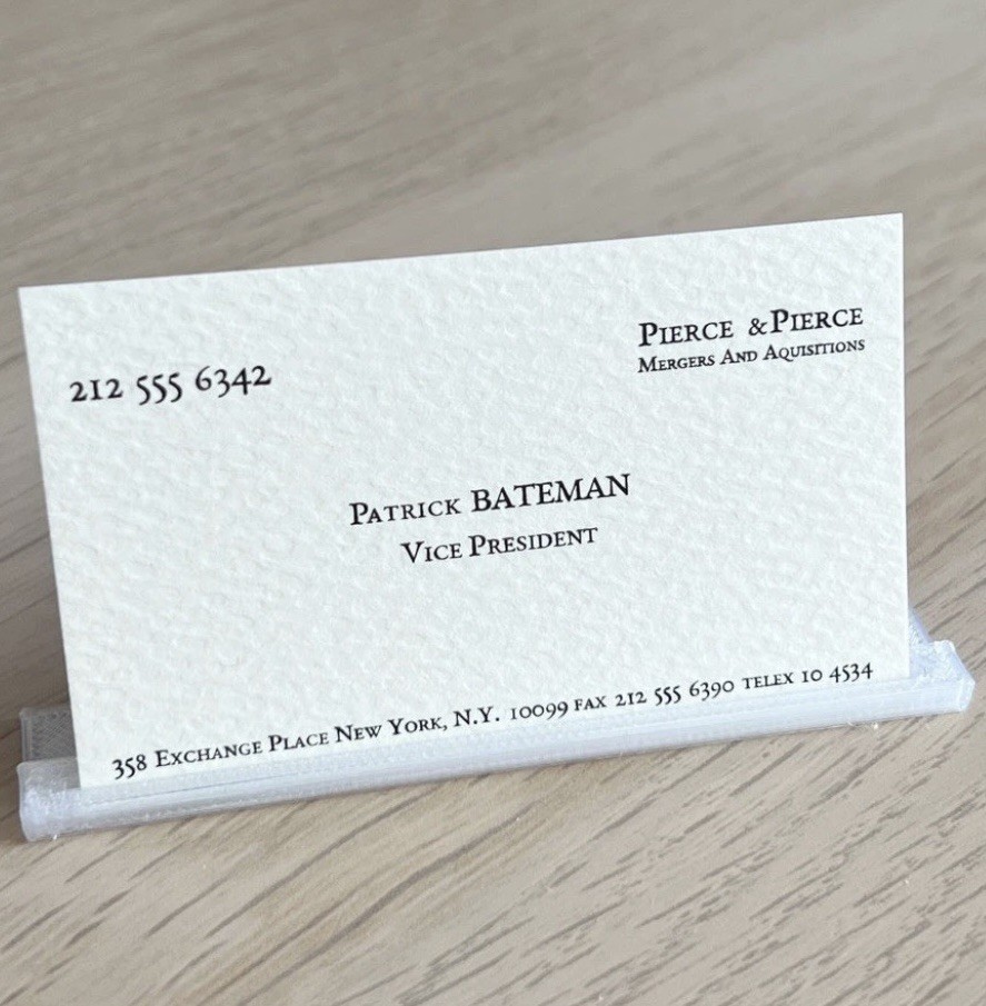 American Psycho business card Patrick Bateman prop gift Christian Bale 