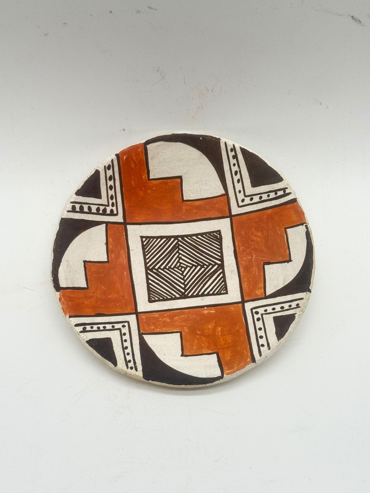 Vintage Native American Acoma Pottery plate Lucy Lewis