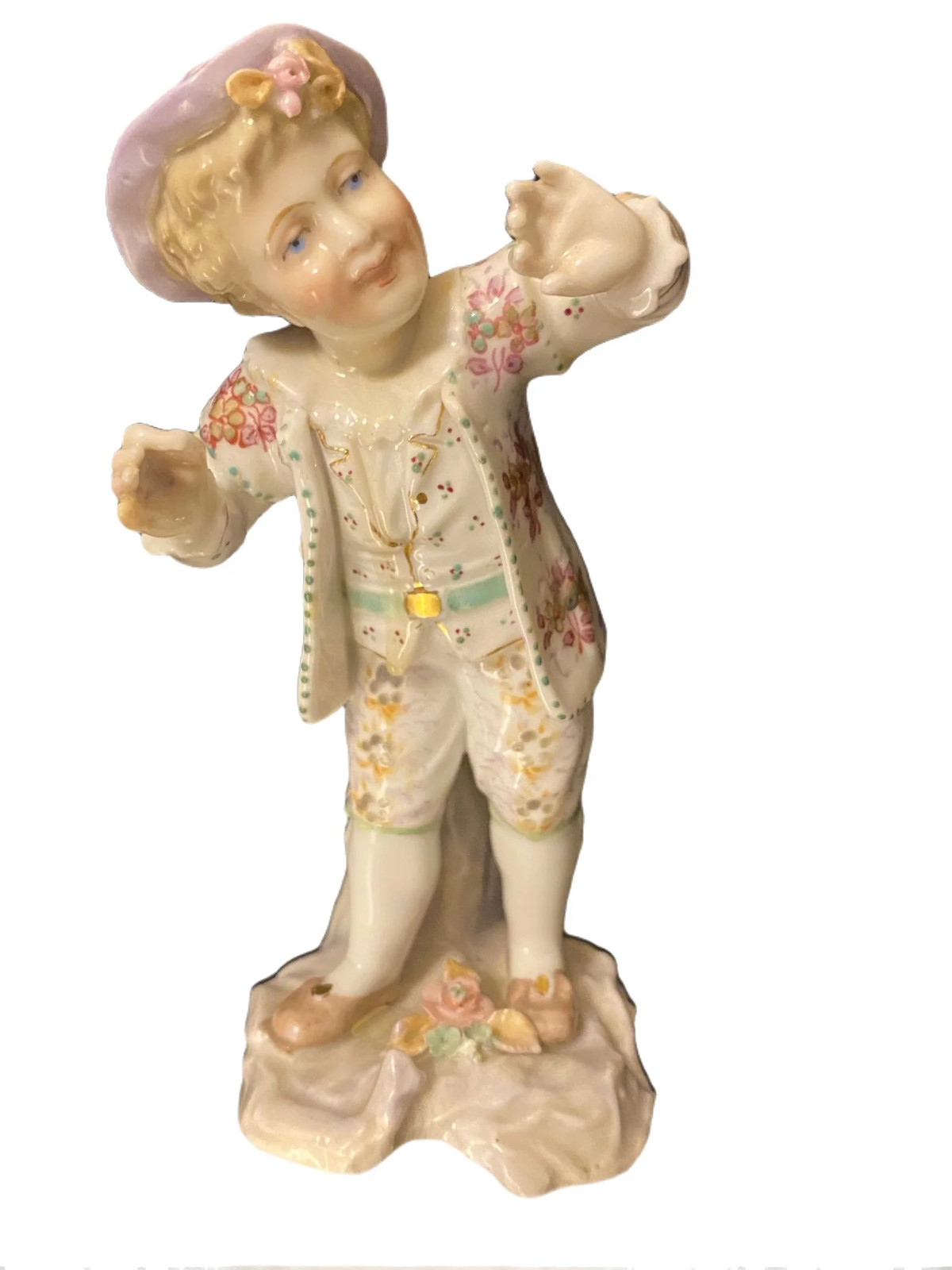 Antique Meissen Young Boy, 4.75”, Porcelain