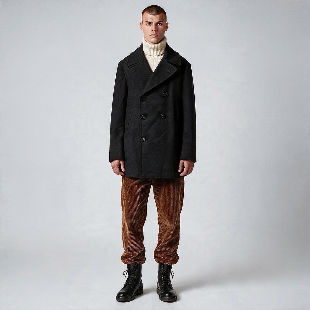 Vintage 1978 US Navy Men's Wool Peacoat Overcoat 42R DLA100 VI-MIL Inc.