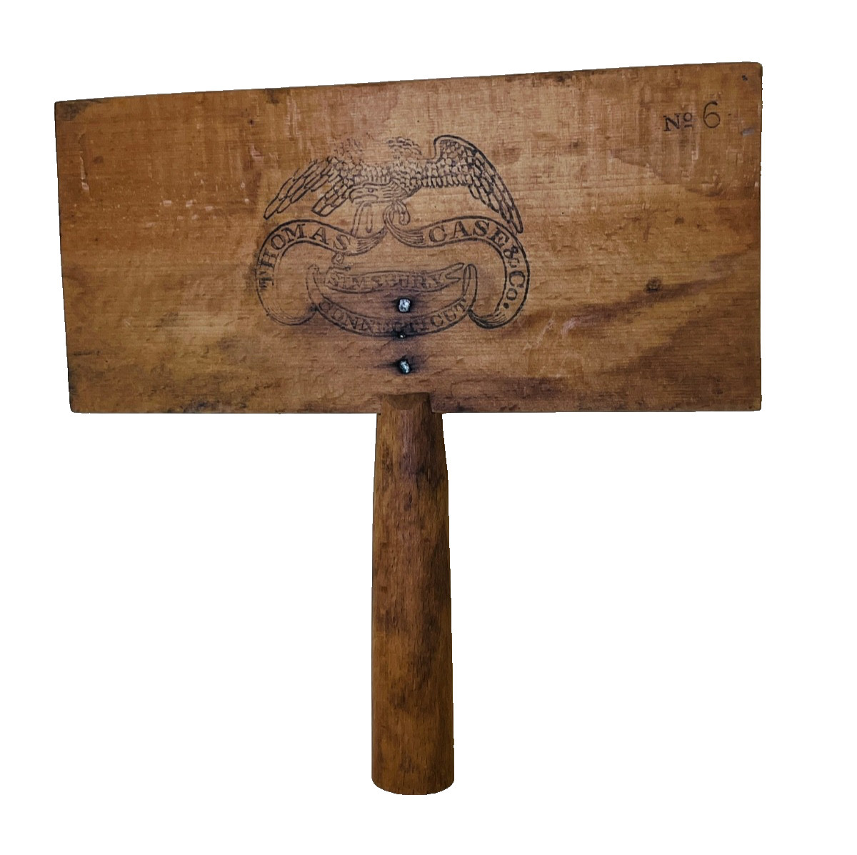 Local Simsbury, CT Thomas Case & Co. Wooden Butter Worker Advertising Piece 