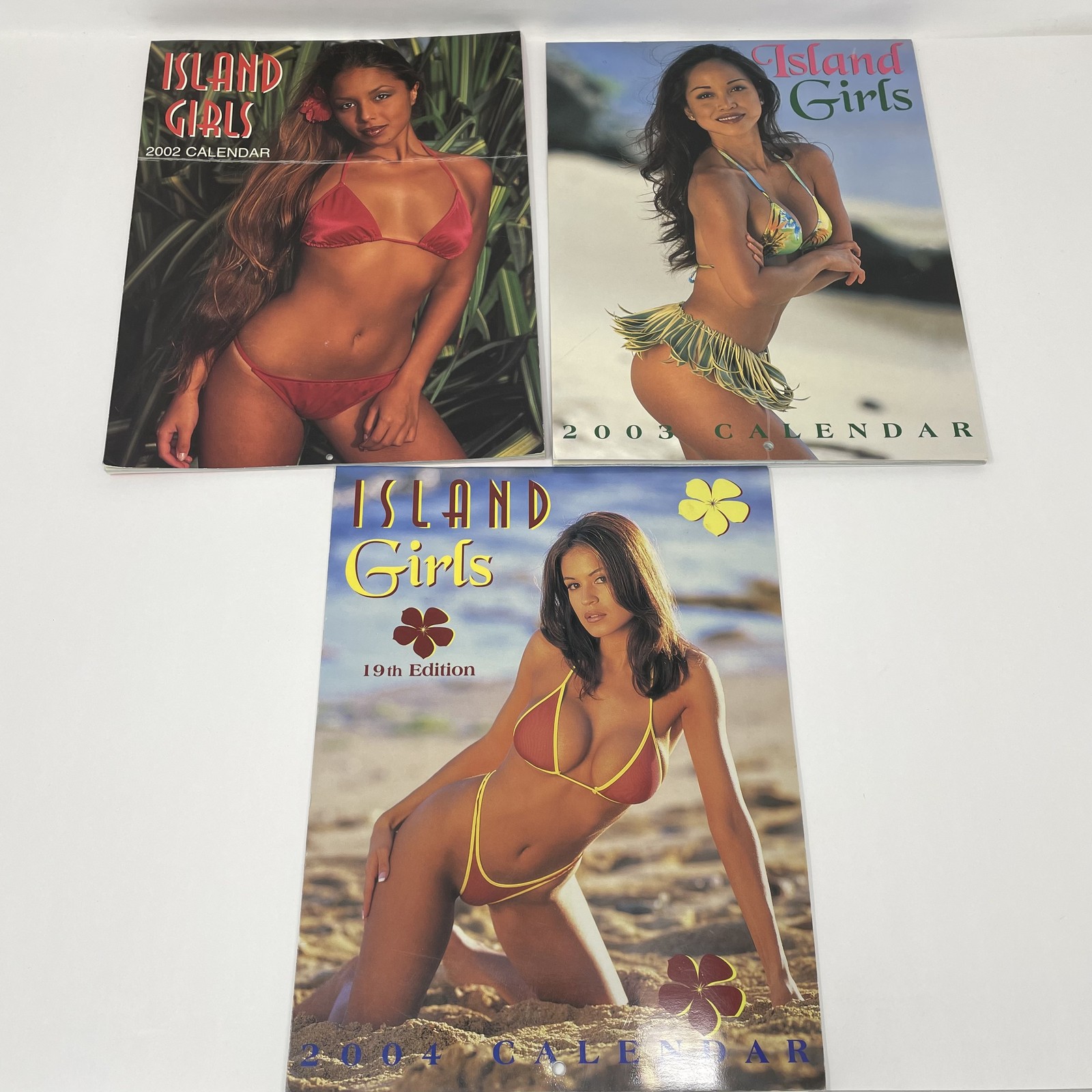 Vintage Island Girls Calendars Lot 3 2002 2003 2004 Bikini Hawaii Models Y2K
