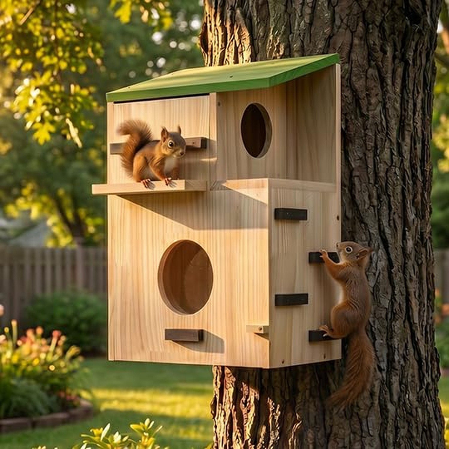 Extra Large Squirrel Houses for Outside, Squirrels Nesting Box with Platform,... Extra Large Squirrel Houses for Outside, Squirrels Nesting Box with Platform,...