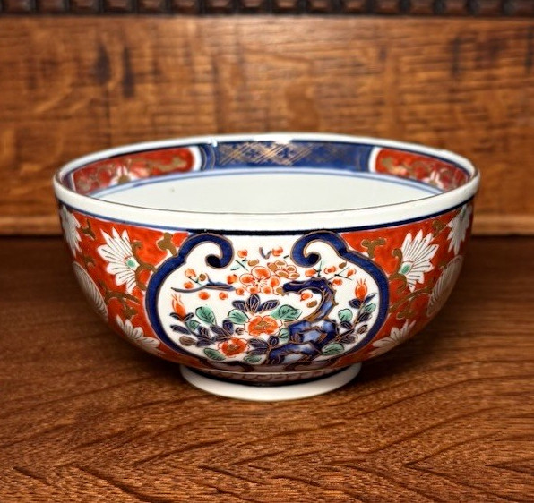 Antique Japanese Imari Porcelain Bowl Meiji Period 4.5\