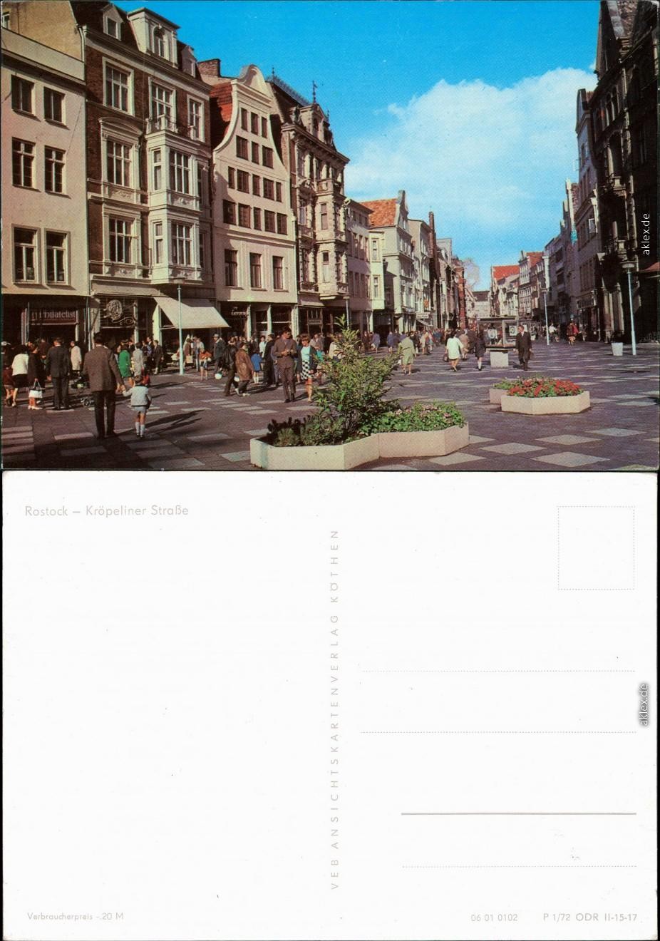 Postcard Rostock Kröpeliner Straße 1972