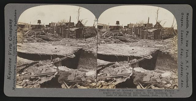 Photo:Omaha Nebraska 1913 Tornado Ruins of Krinsky Home Family Killed