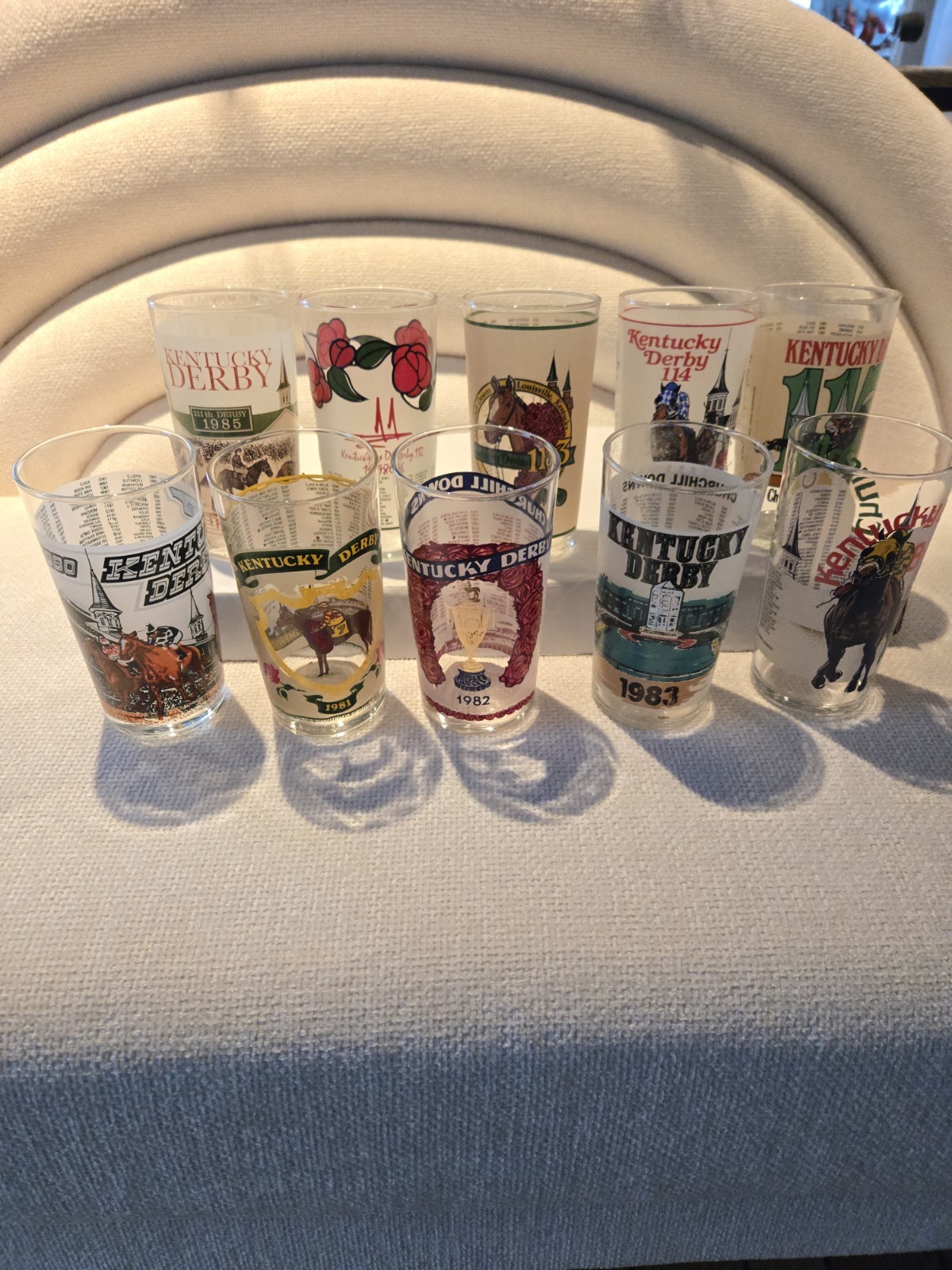 Kentucky Derby Official Mint Julep Glasses plus FREE OFFICIAL SHOT GLASS 