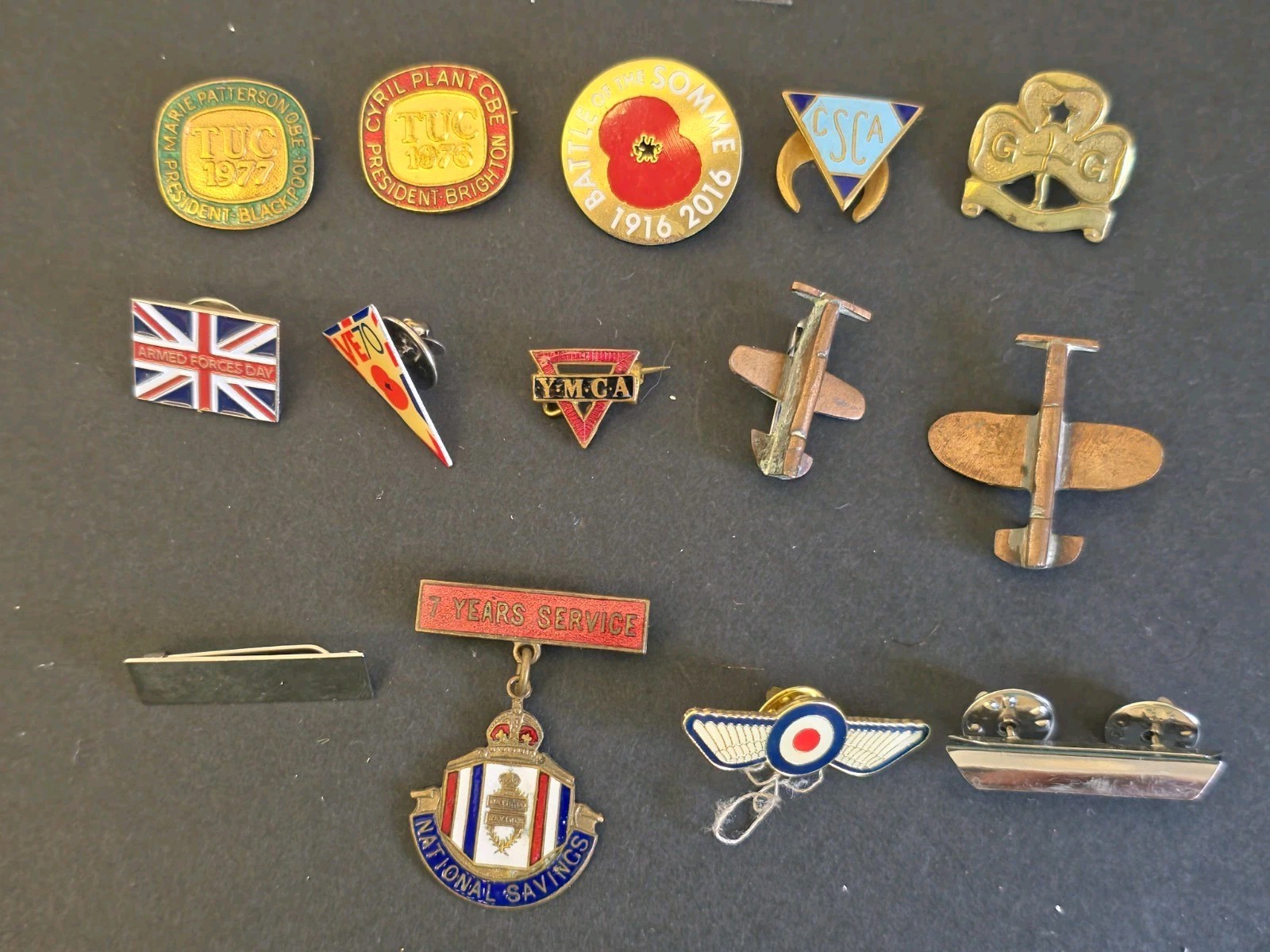 Vintage Military & Enamel Pin Badge Job Lot x14 RAF Service Commemorative Badges
