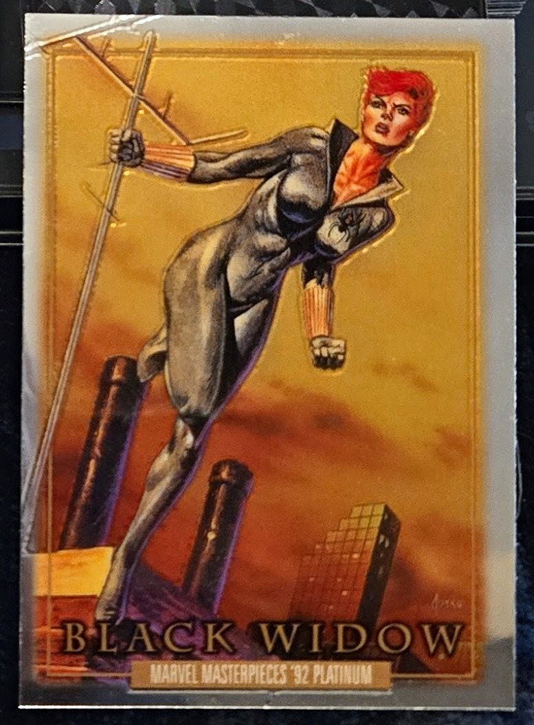 2024 Marvel Masterpieces \'92 Platinum Black Widow #3 Chase Non-Sport Card