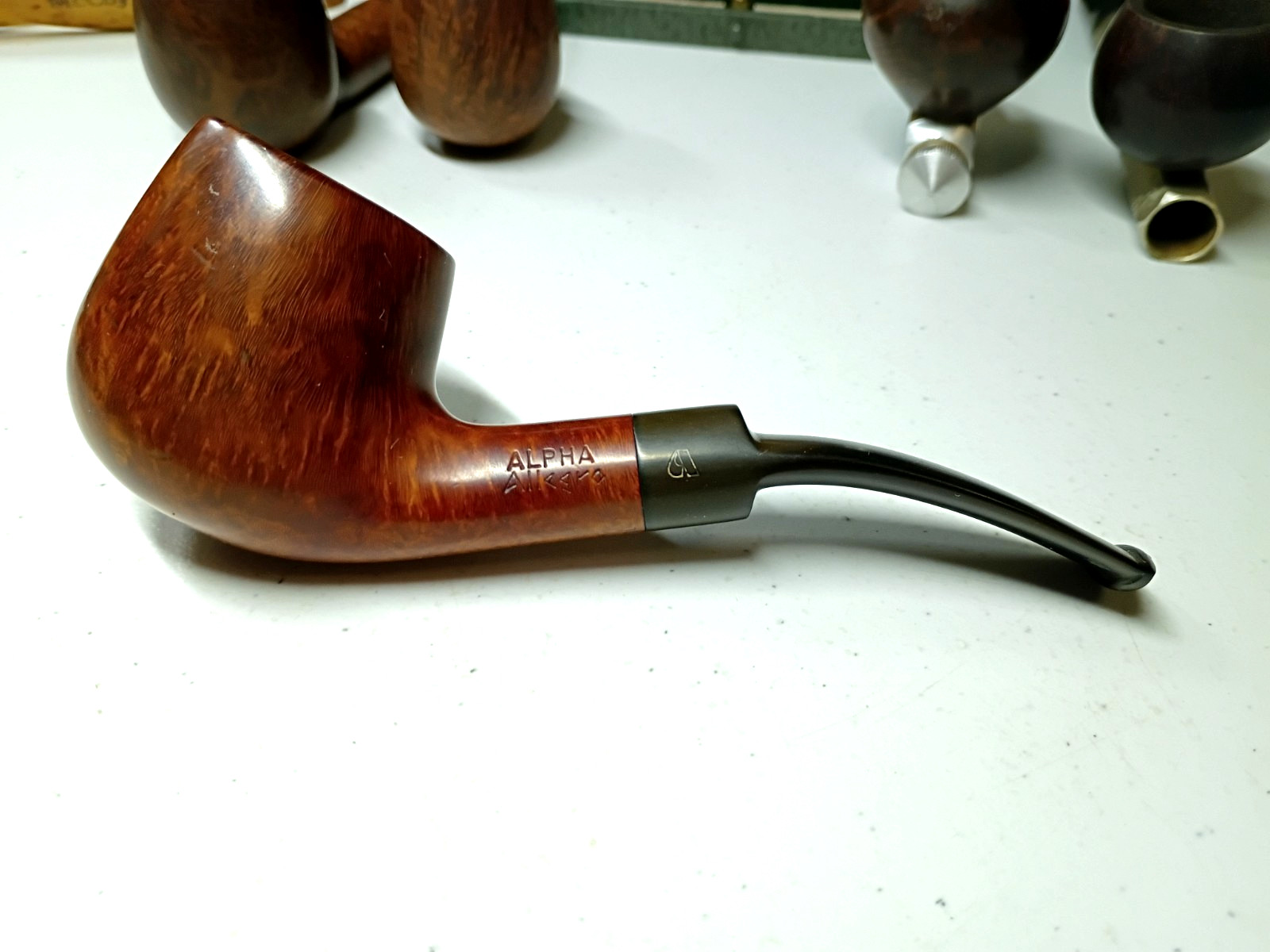 Vtg Shalom/Alpha Allegro Smoking Pipe Bent Style Saddle Stem Made In Israel